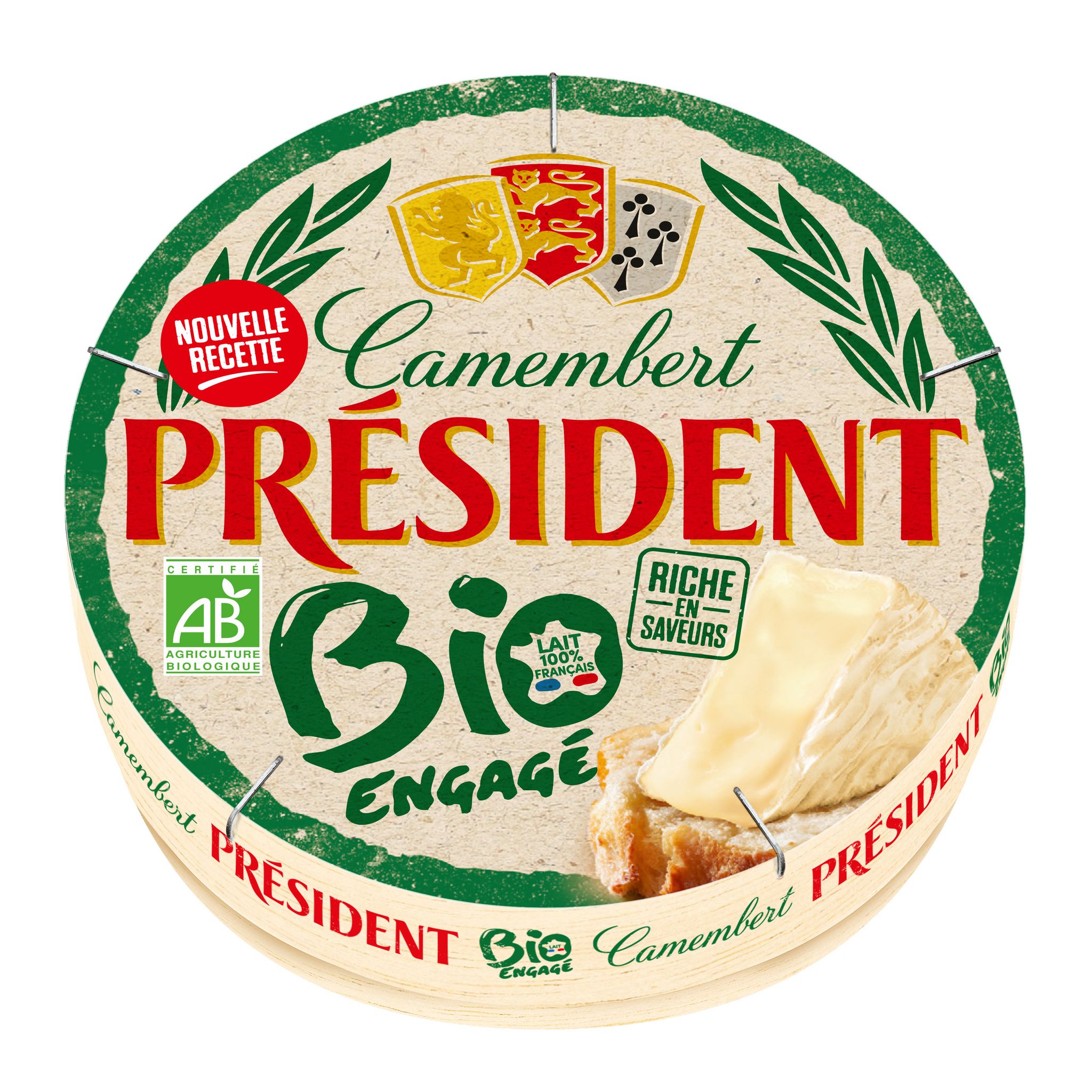 Voir la diapositive 2 : PRESIDENT La fromagerie bio camembert élaboré en France 250g