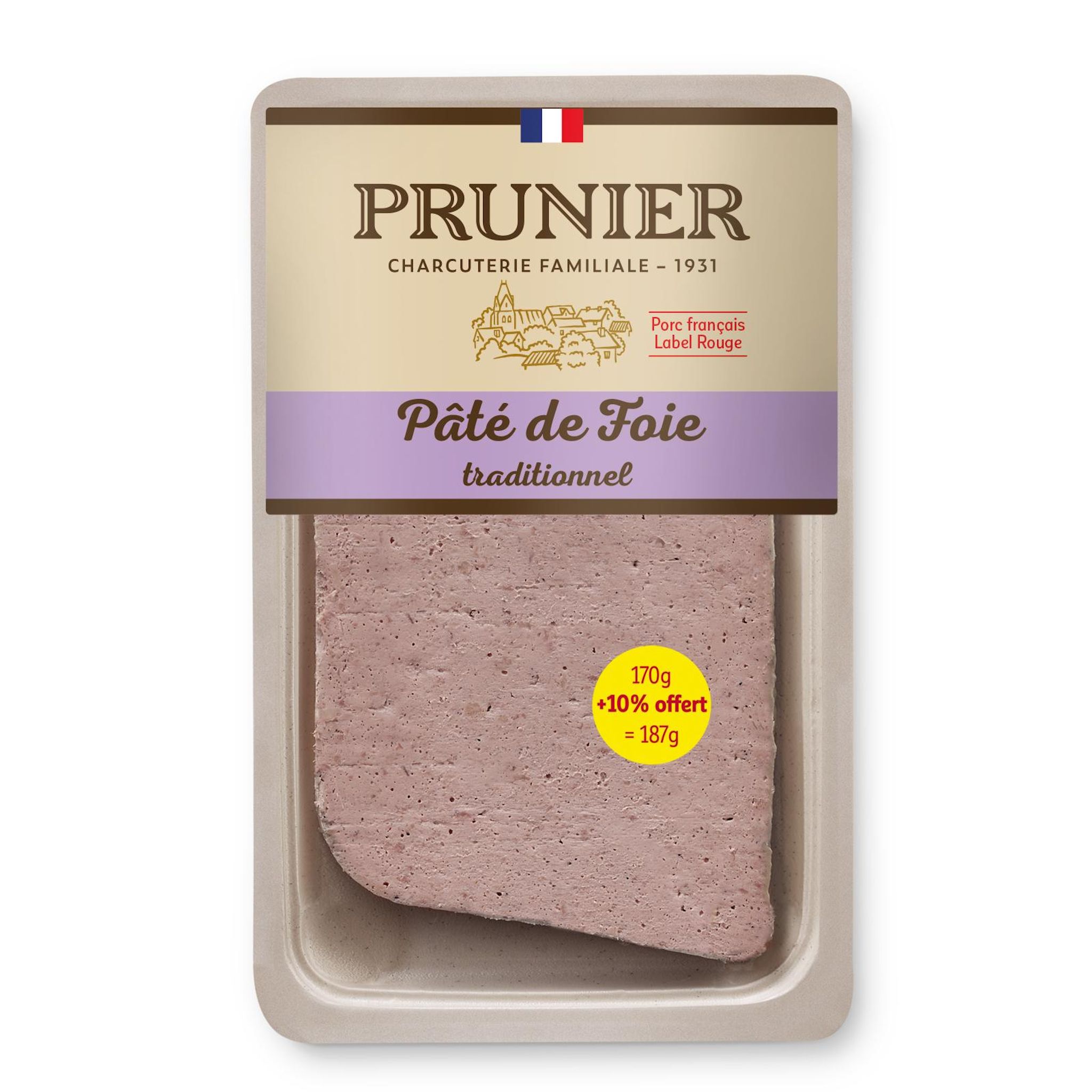 MAISON PRUNIER Pâté de foie traditionnel 170g+10% offert