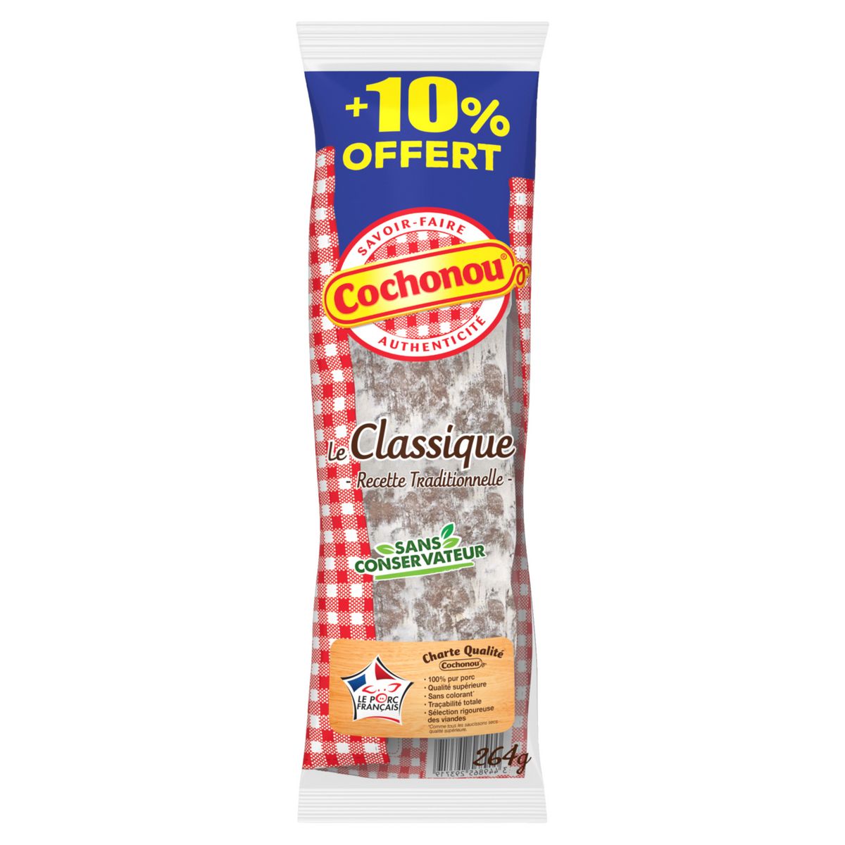 COCHONOU Le Classique saucisson sec recette traditionnelle 240g +10% offert