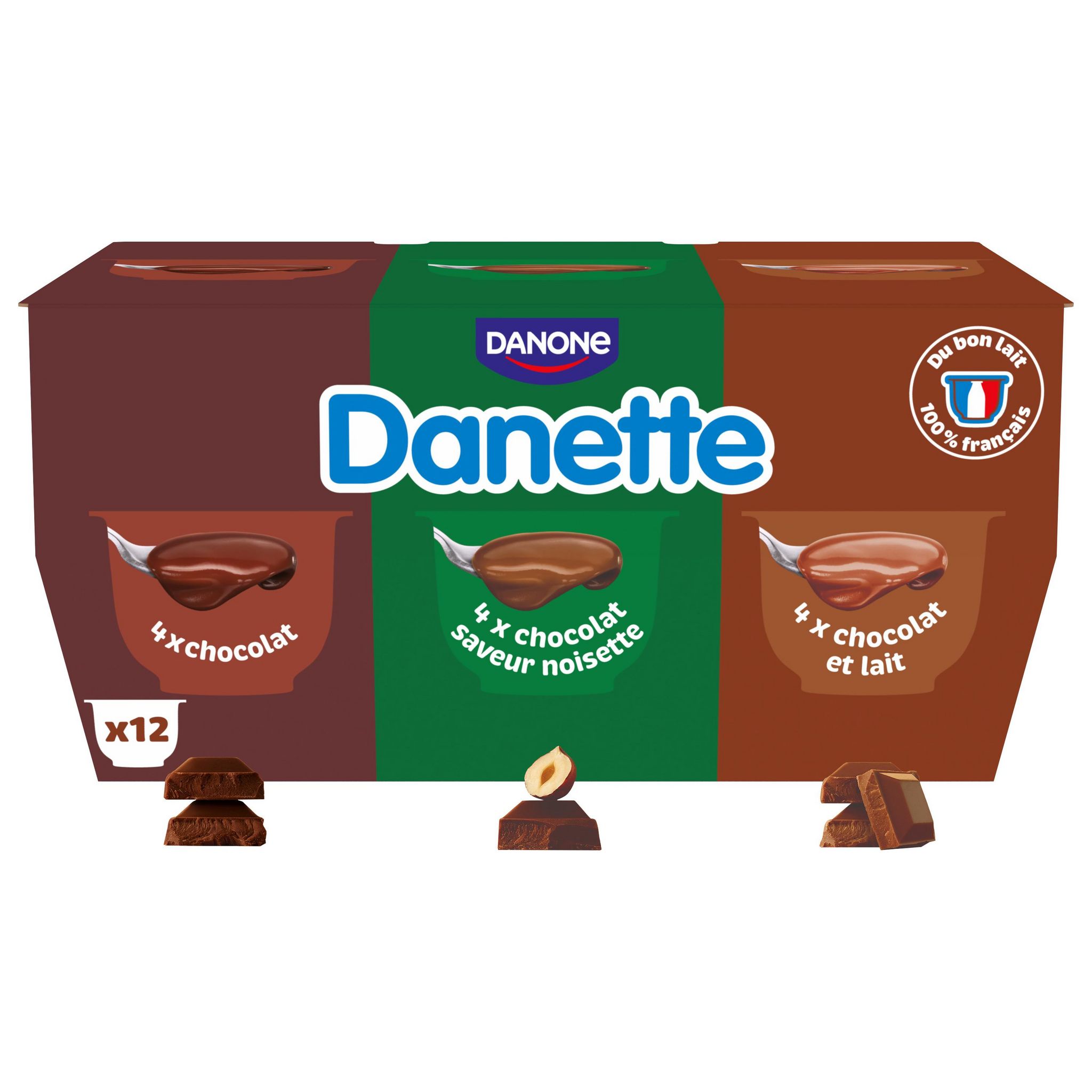 Voir la diapositive 2 : DANETTE Crème dessert aux 3 chocolats 12x125g