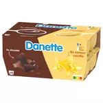 DANETTE Crème dessert chocolat vanille 12x125g