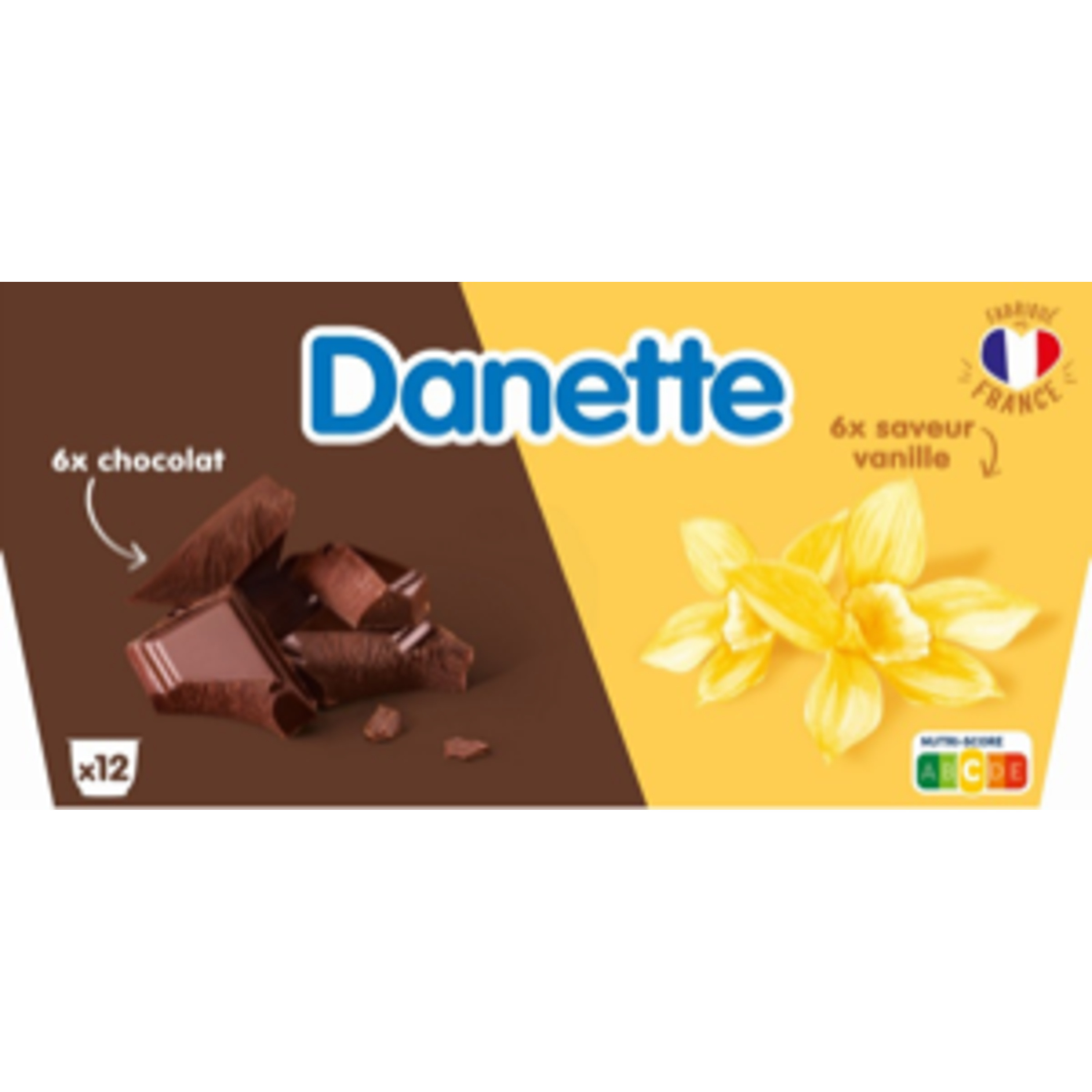 Voir la diapositive 2 : DANETTE Crème dessert chocolat vanille 12x115g