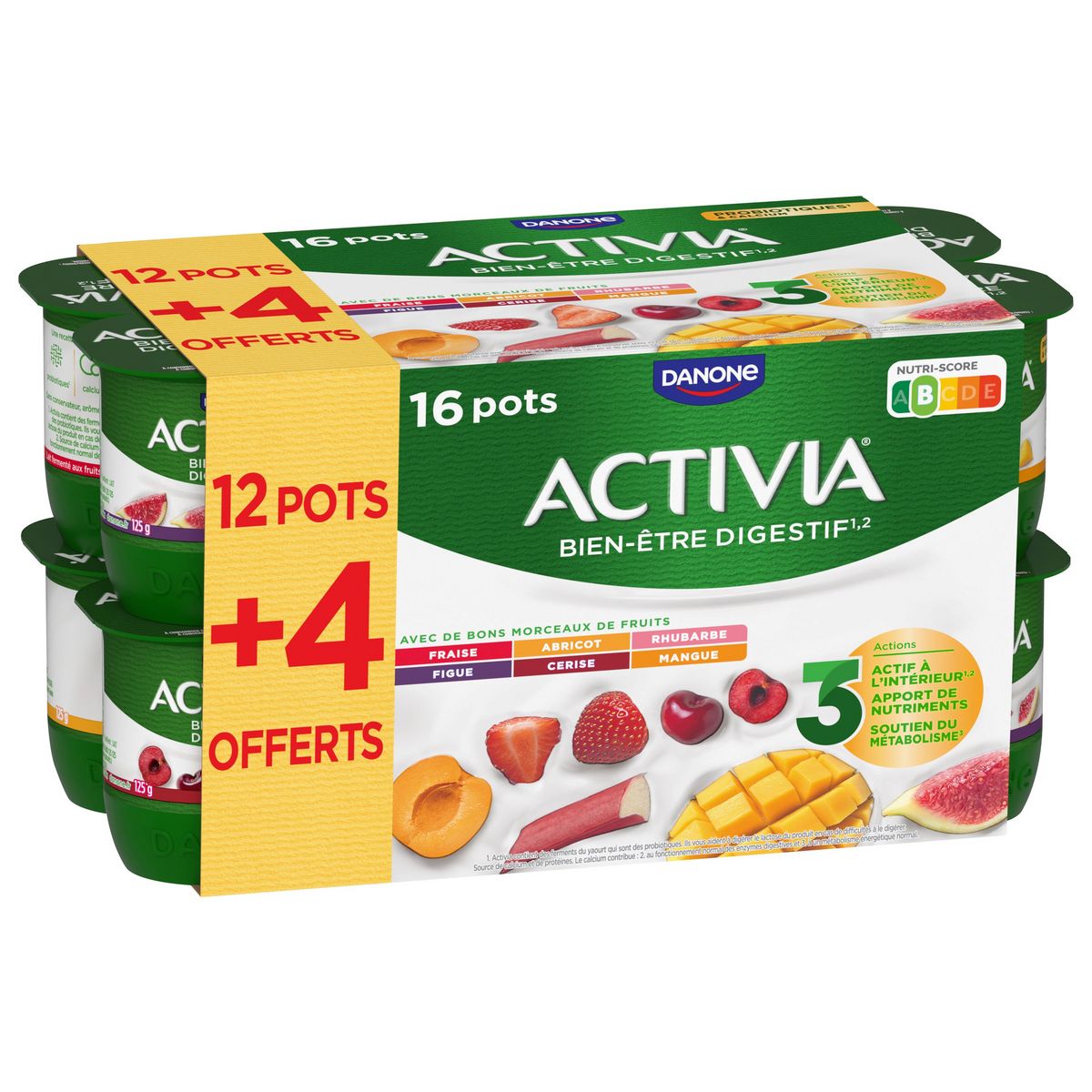 ACTIVIA Yaourts aux fruits bifidus 16x125g