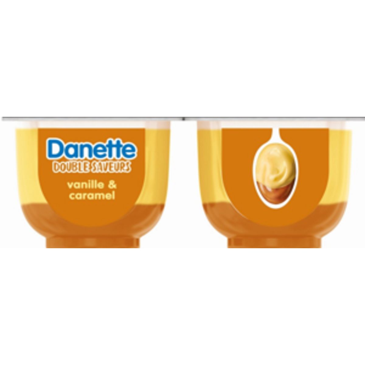 DANETTE Crème dessert vanille sur lit de caramel 4x125g