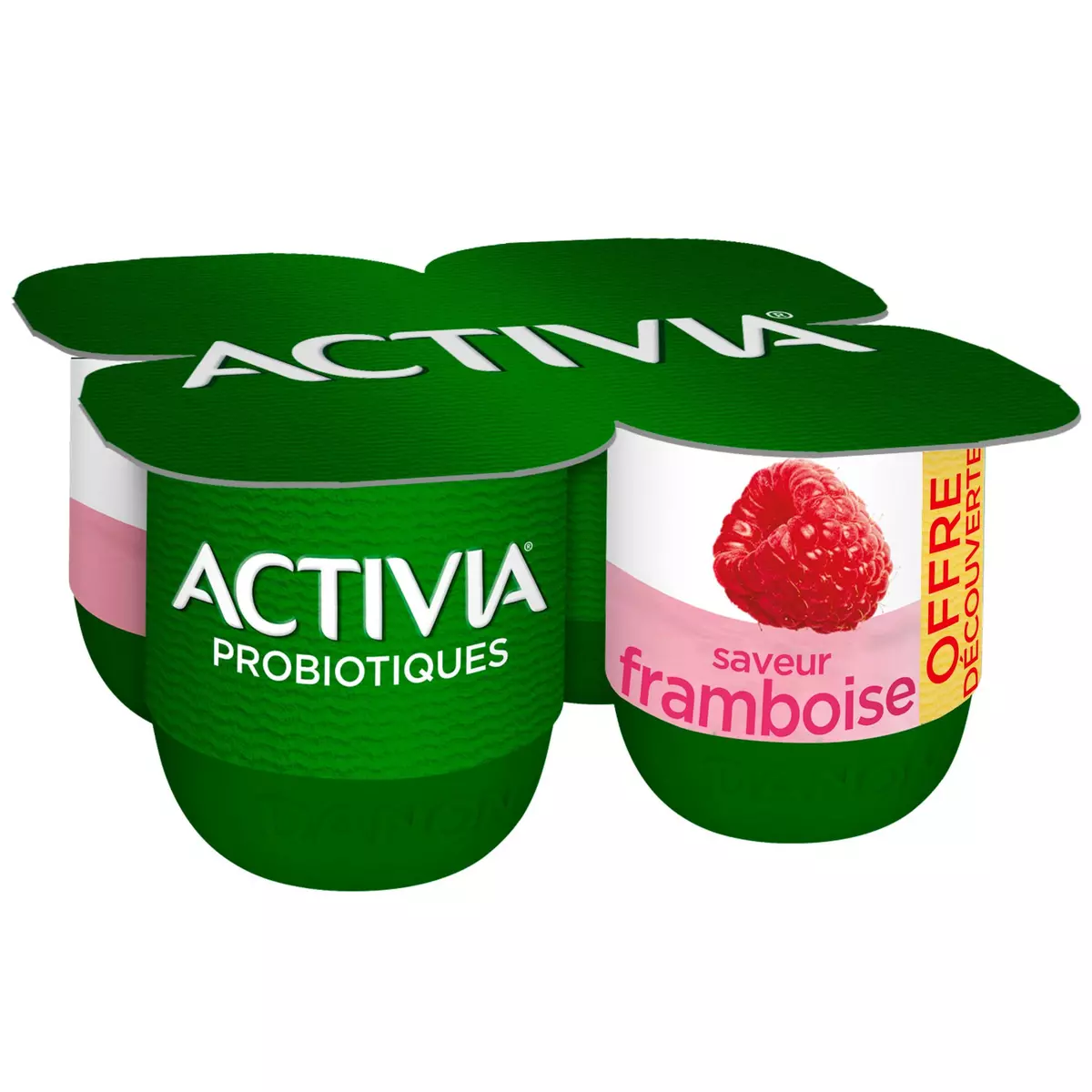 ACTIVIA Probiotique Yaourt au bifidus à la framboise 4x125g