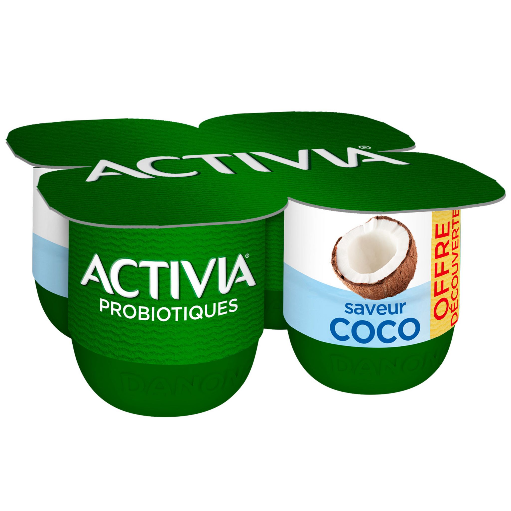 Voir la diapositive 2 : ACTIVIA Probiotiques - Yaourt au bifidus saveur coco 4x125g