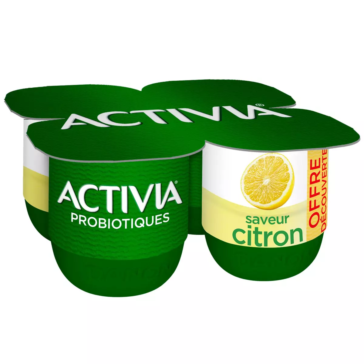 ACTIVIA Probiotiques Yaourts saveur citron 4x125g