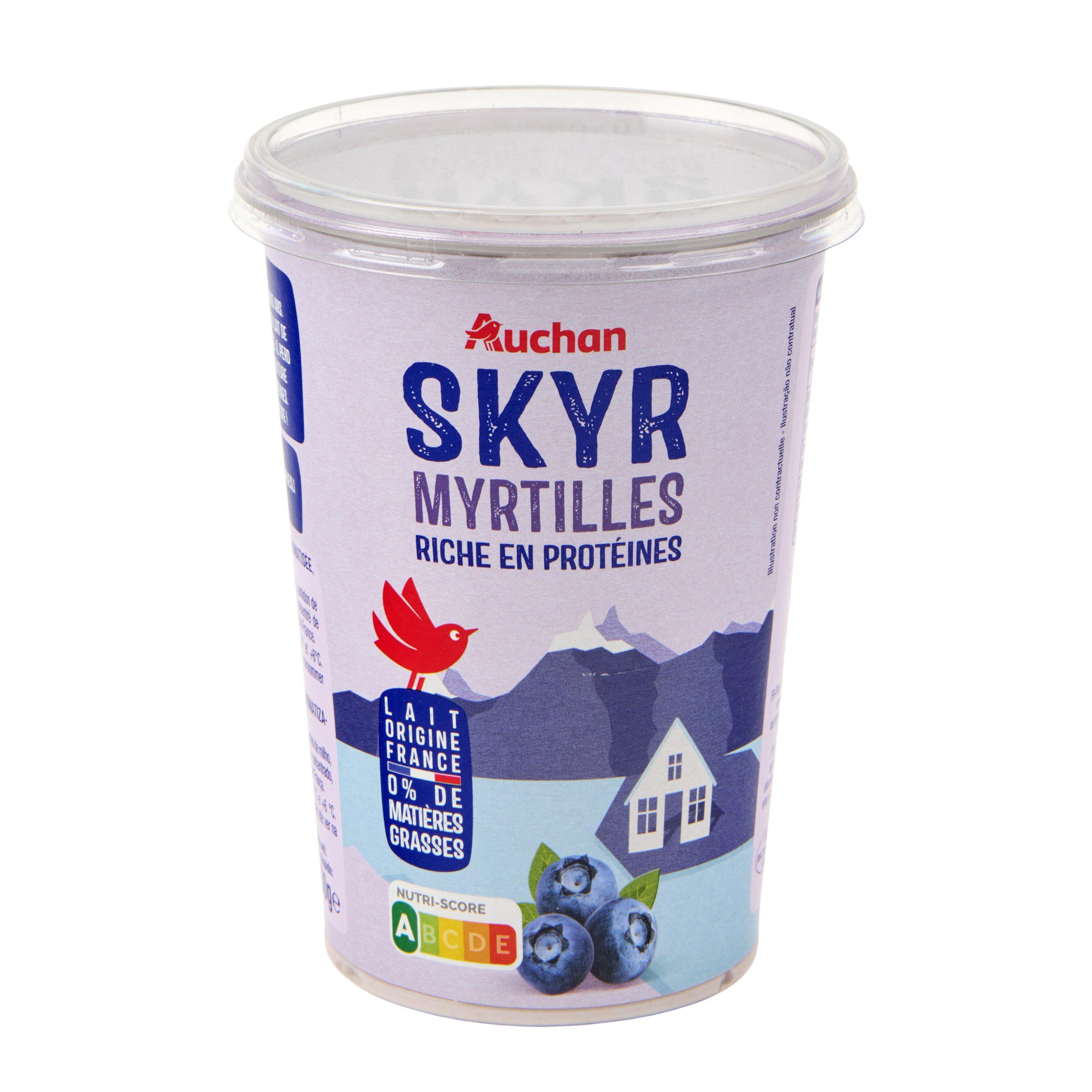 Voir la diapositive 3 : AUCHAN Skyr à la myrtille 0% MG 450g