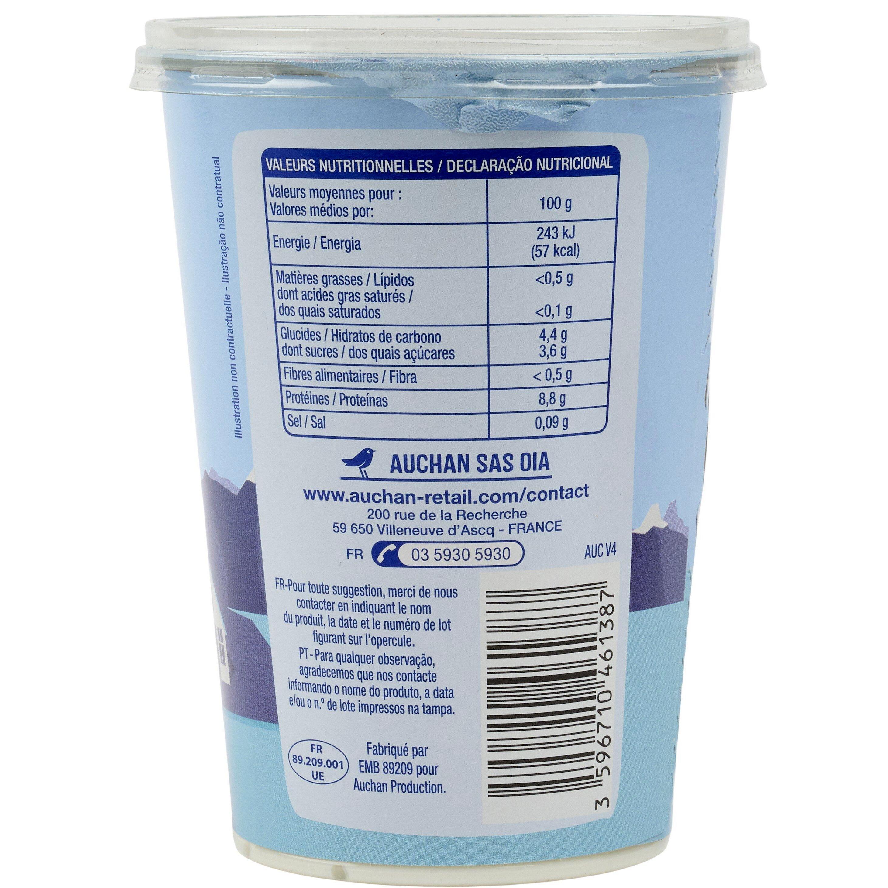 Voir la diapositive 4 : AUCHAN Skyr nature 0% MG 450g