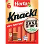 HERTA Saucisses knacki sans nitrite 6 pièces 210g
