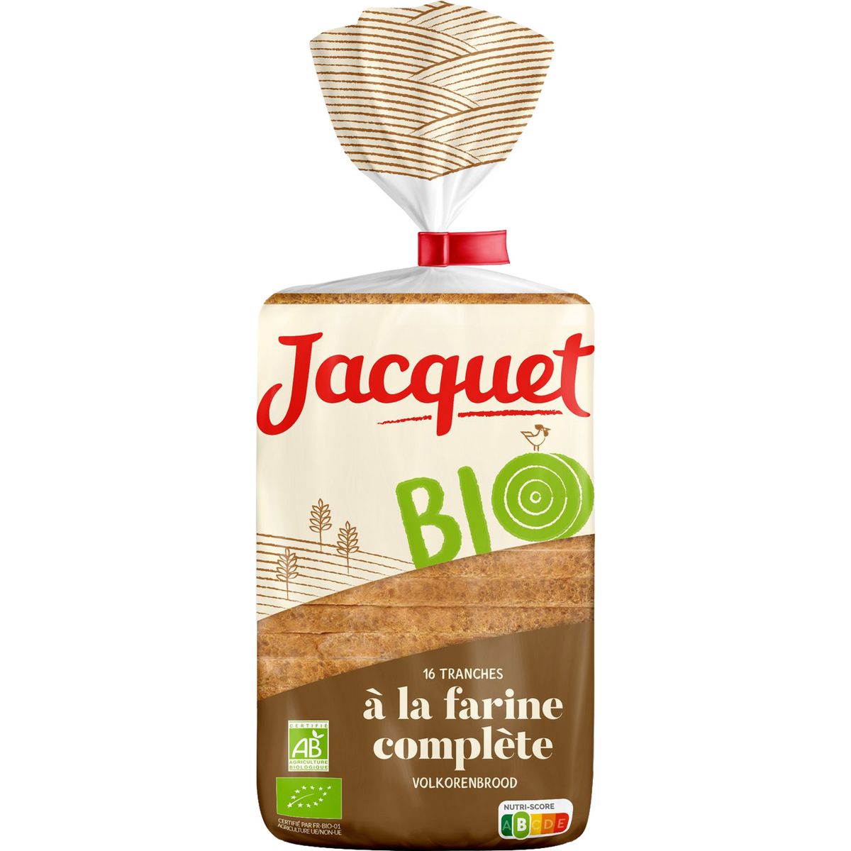 JACQUET Pain de mie complet bio 16 tranches 350g