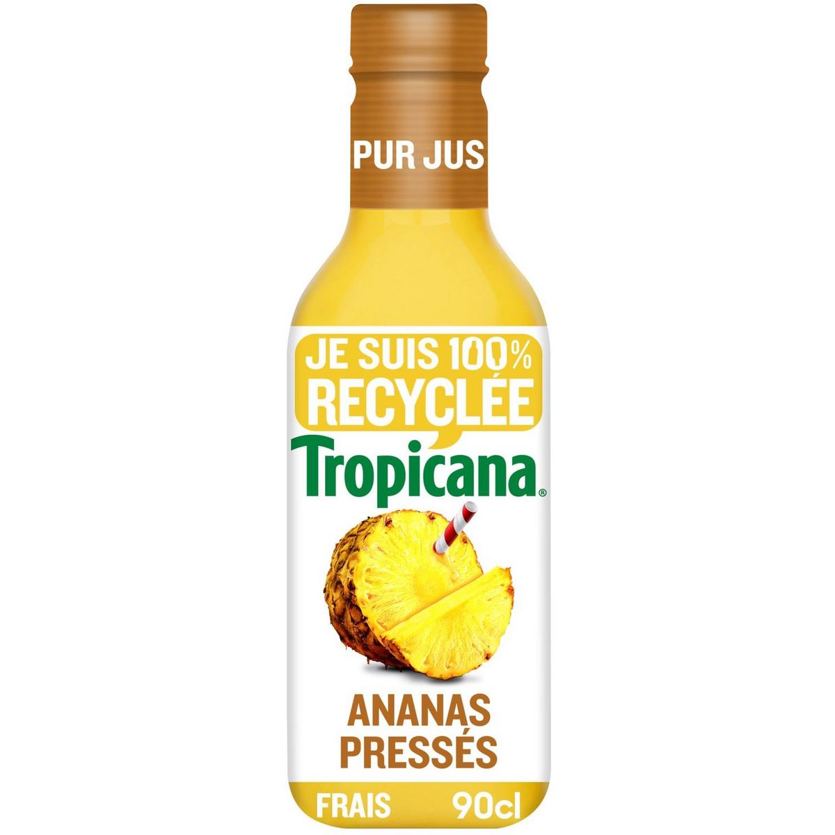 TROPICANA Pur jus d'ananas pressés 90cl