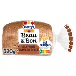 HARRYS Beau & Bon Pain de mie complet graines de tournesol et lin avec croûte sans additifs 14 tranches 320g