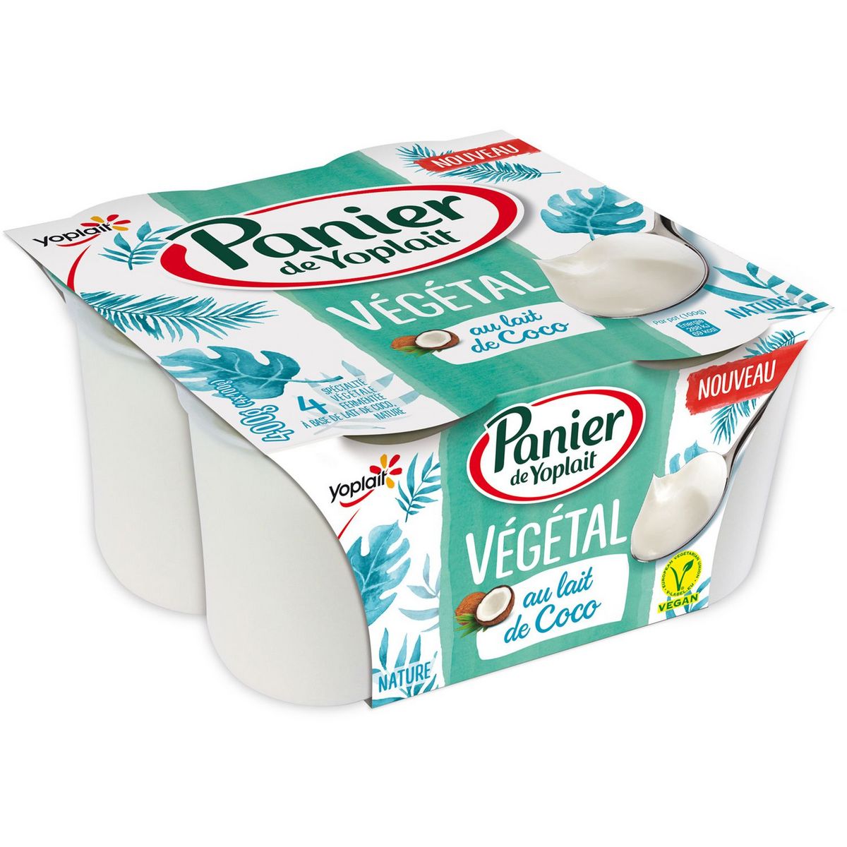 PANIER DE YOPLAIT Dessert végétal arômatisé au lait de coco 4x100g