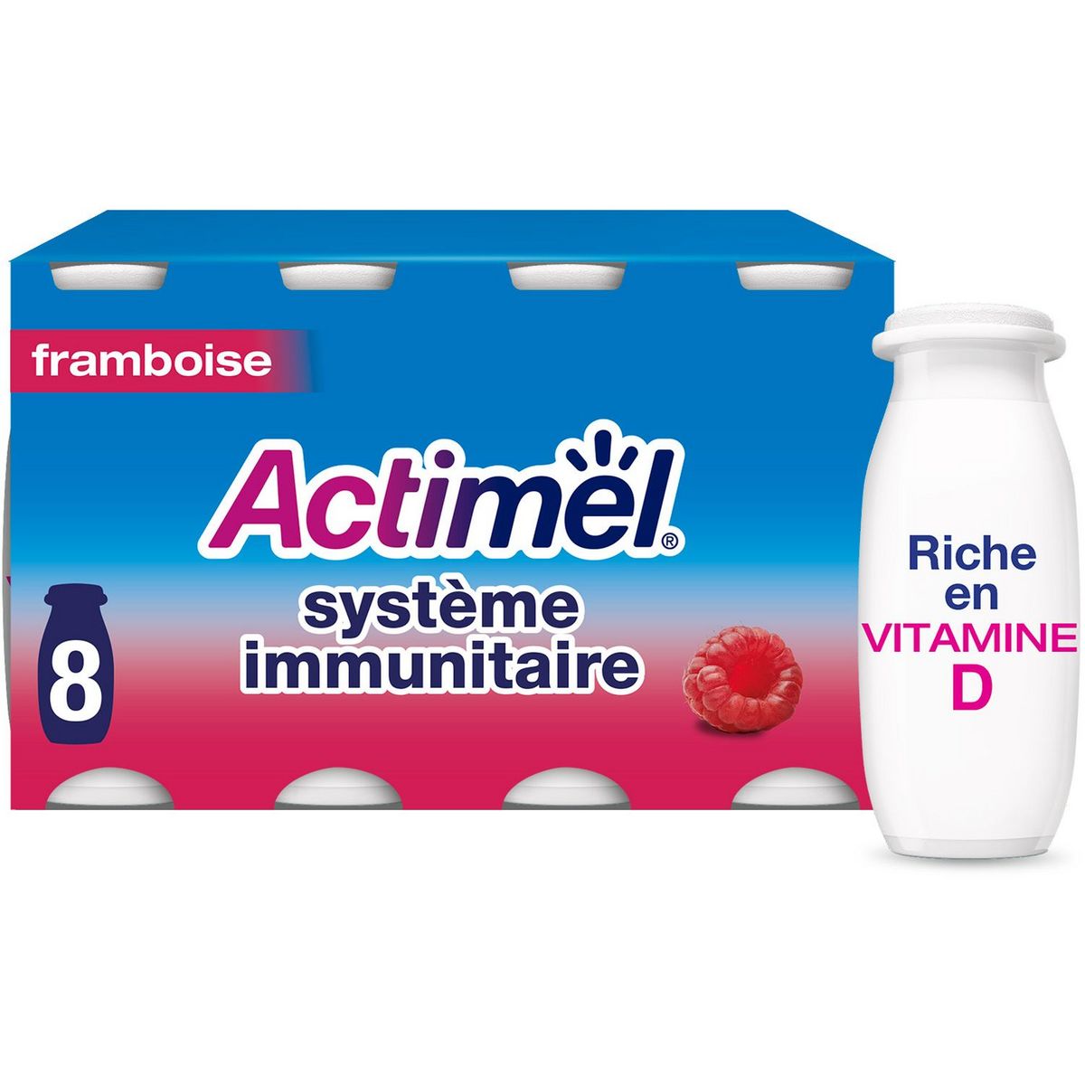ACTIMEL Yaourt à boire framboise 8x100g