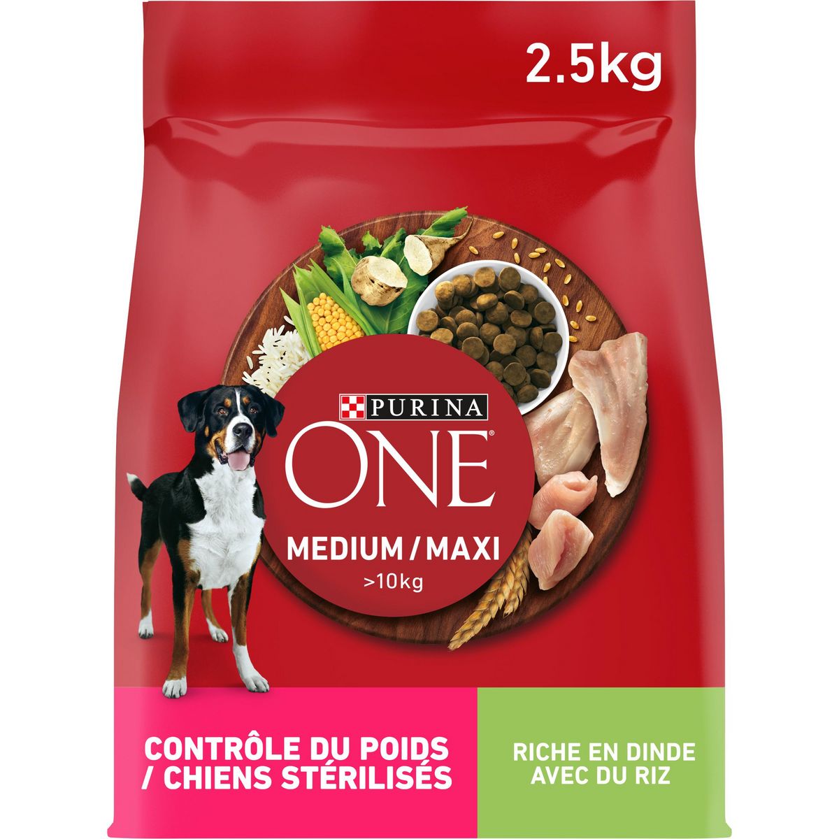 PURINA ONE Croquettes à la dinde riz pour moyen et grand chien stérilisé 2,5kg