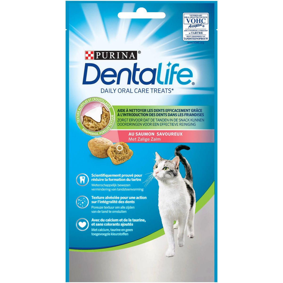 PURINA Dentalife friandises anti-tartre au saumon pour chat 40g