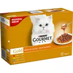 GOURMET Gold boîtes de pâtée en sauce viandes poissons pour chat 12x85g