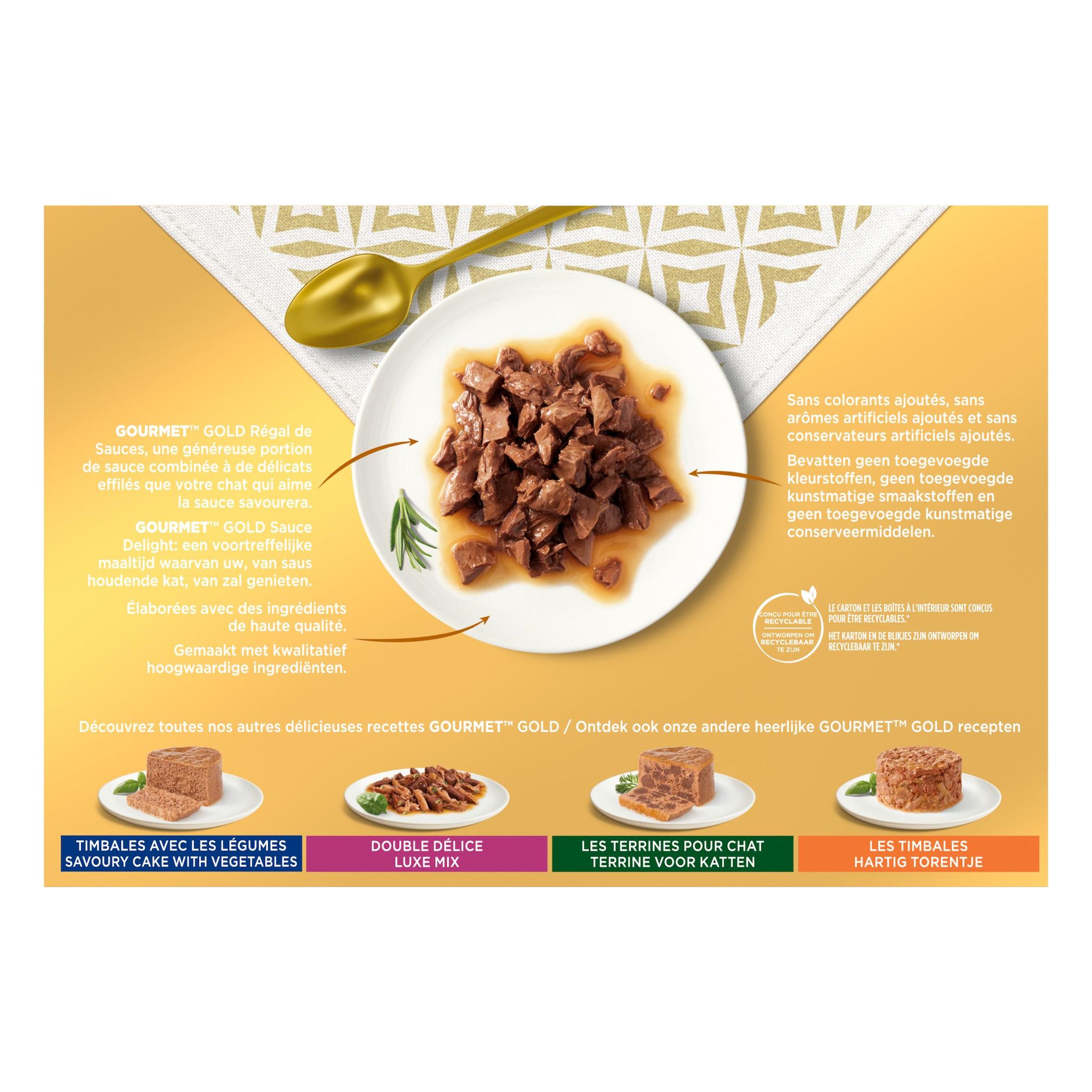 Voir la diapositive 2 : GOURMET Gold Régal de sauces boîtes de pâtée viandes poissons pour chat 12 boîtes 12x85g