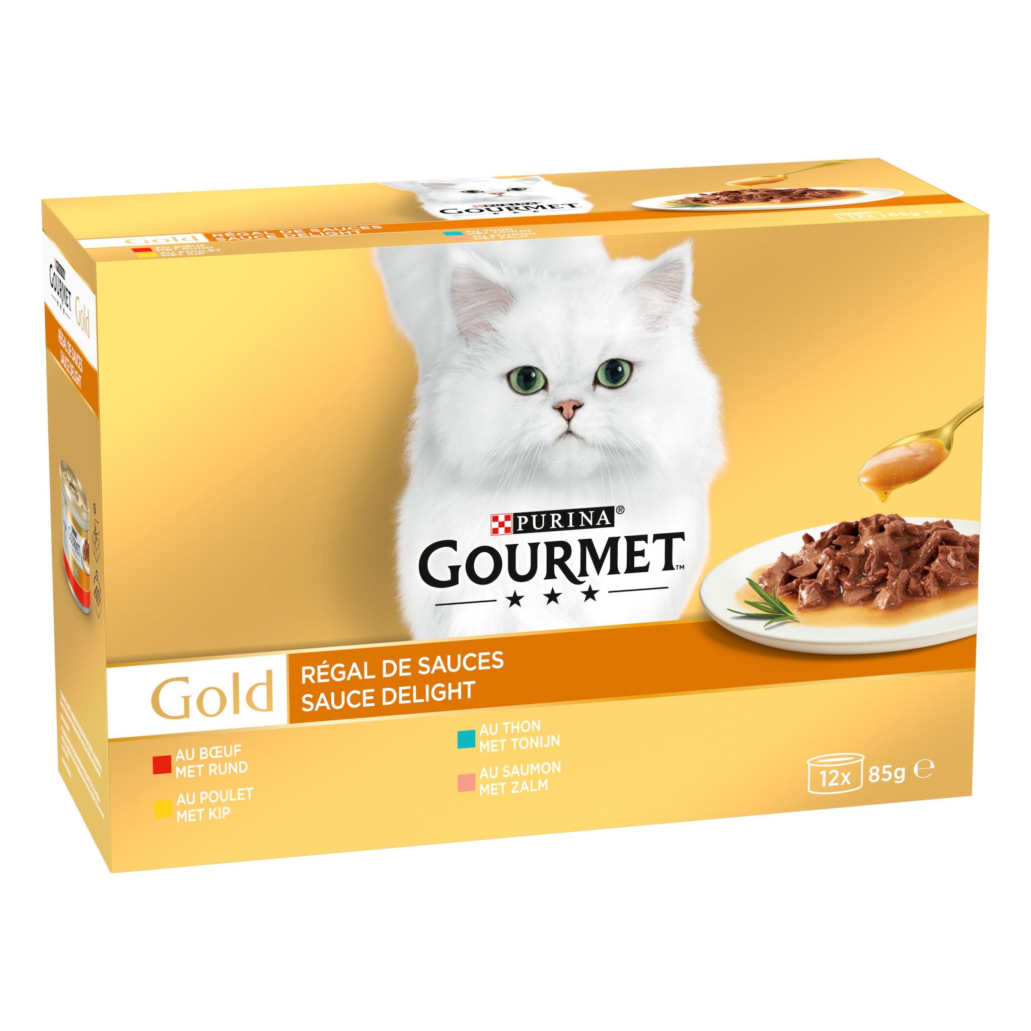 Voir la diapositive 4 : GOURMET Gold Régal de sauces boîtes de pâtée viandes poissons pour chat 12 boîtes 12x85g