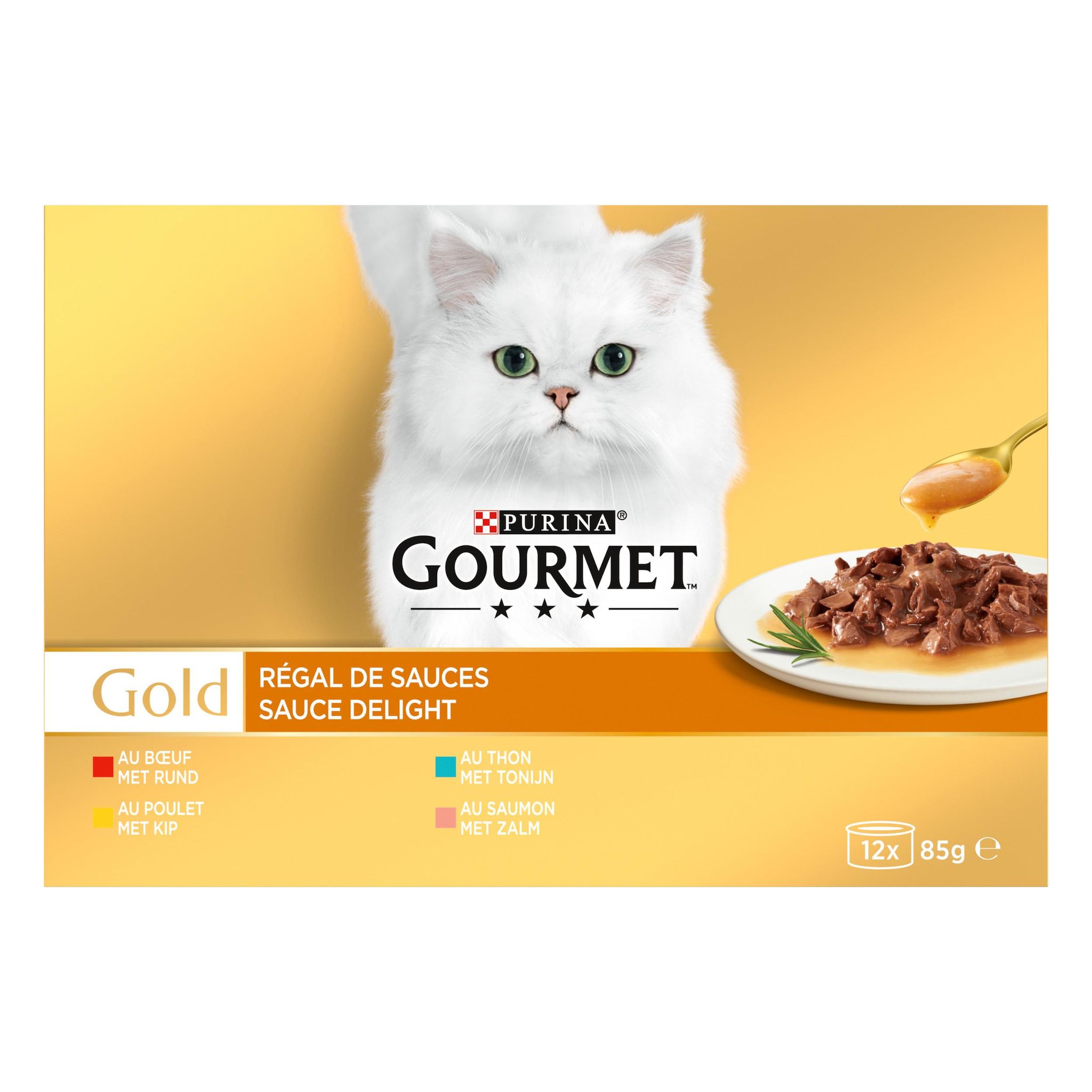 Voir la diapositive 5 : GOURMET Gold Régal de sauces boîtes de pâtée viandes poissons pour chat 12 boîtes 12x85g