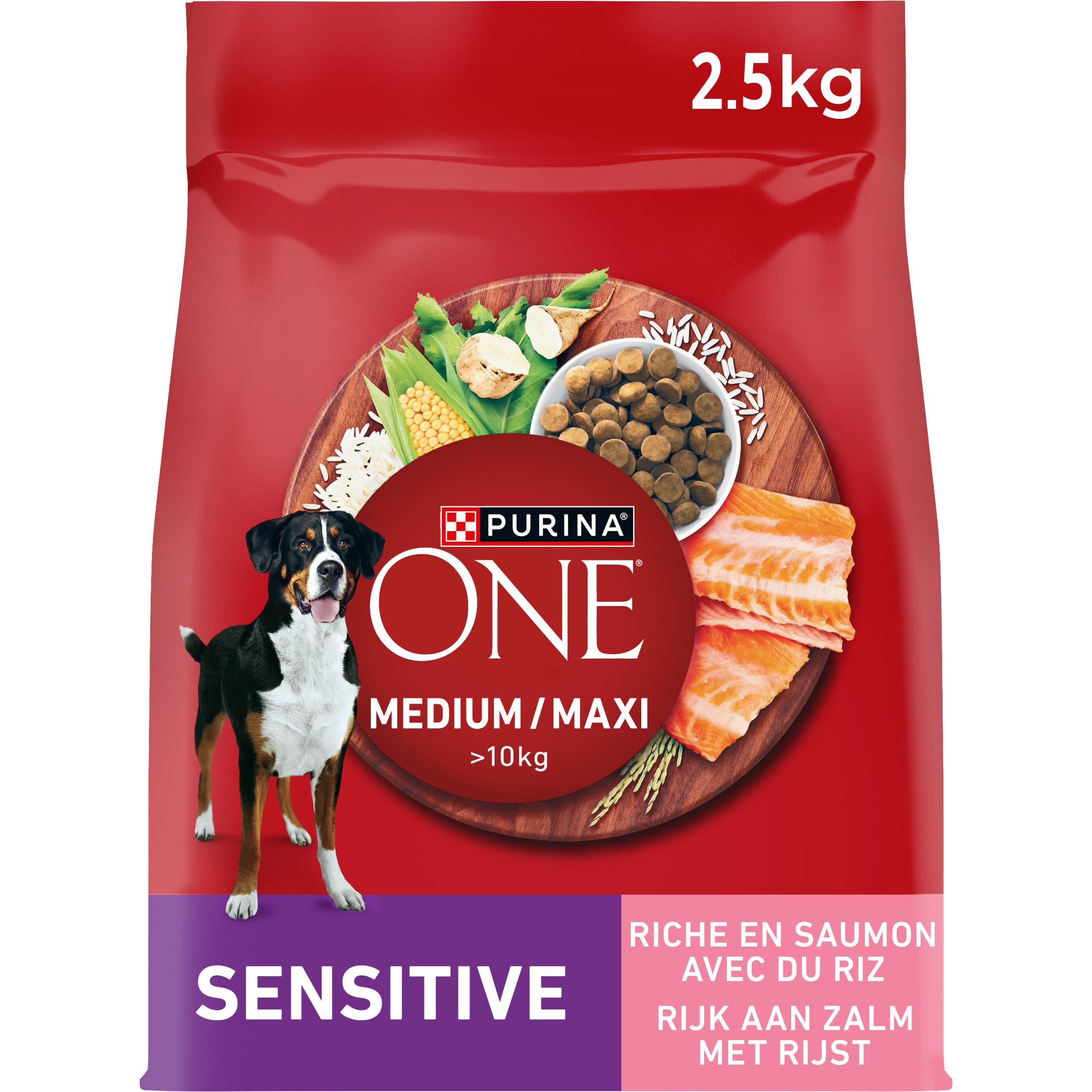 PURINA ONE Croquettes pour chiens sensitive médium saumon 2,5kg 2,5kg