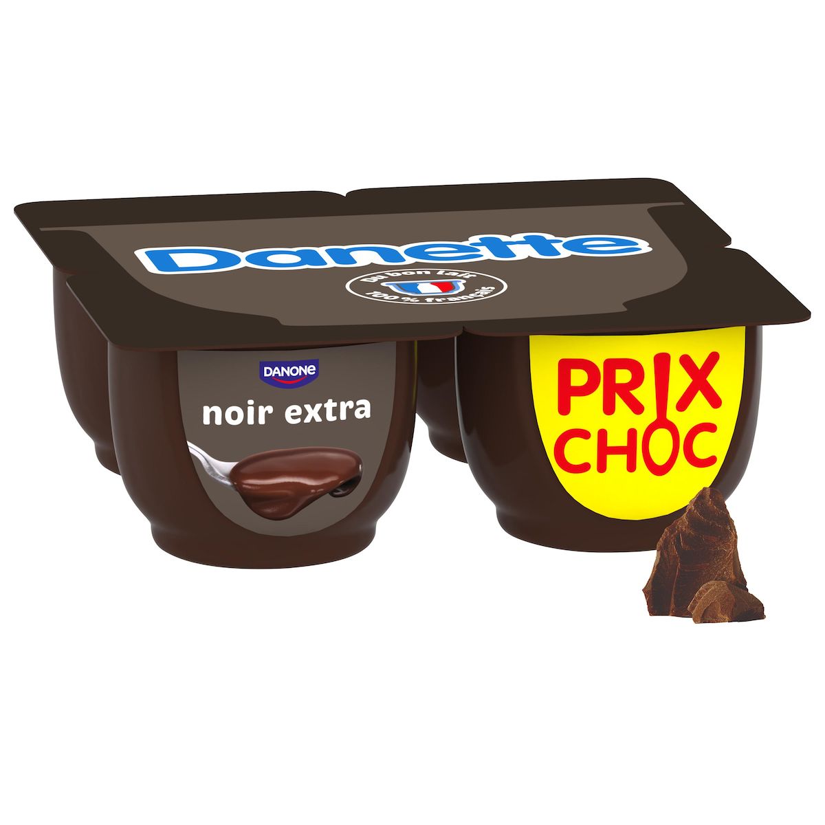 DANETTE Crème dessert chocolat noir extra 4x125g