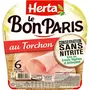 HERTA Le bon Paris jambon cuit au torchon sans nitrite 6 tranches 210g