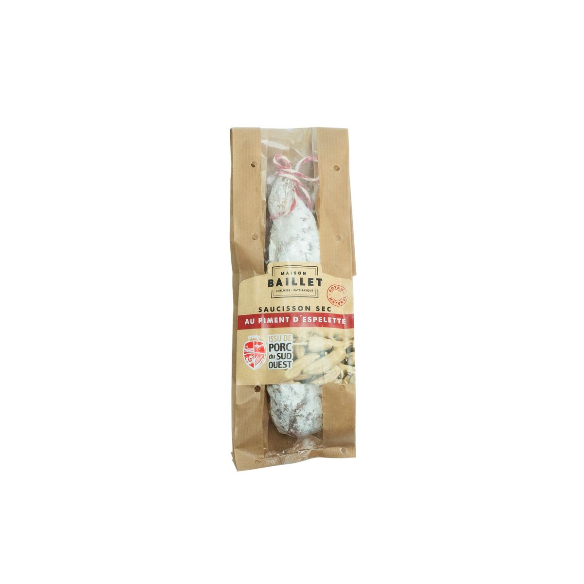 BAILLET Saucisson sec au piment d'Espelette 200g