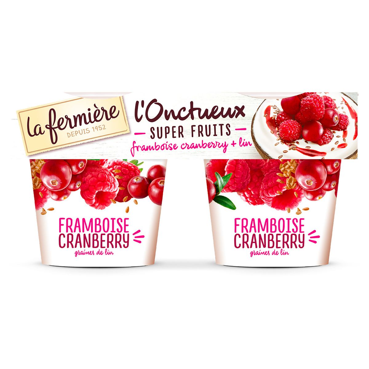 LA FERMIERE Yaourt à la framboise 2x150g 2x150g