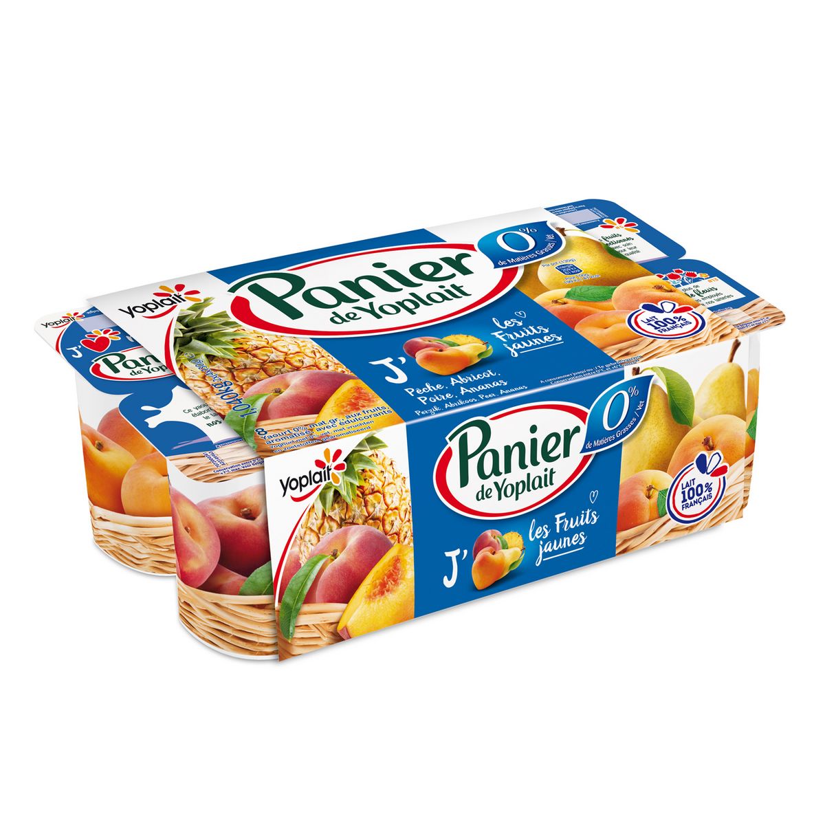 PANIER DE YOPLAIT Yaourt allégé aux fruits jaunes 0% 8x130g