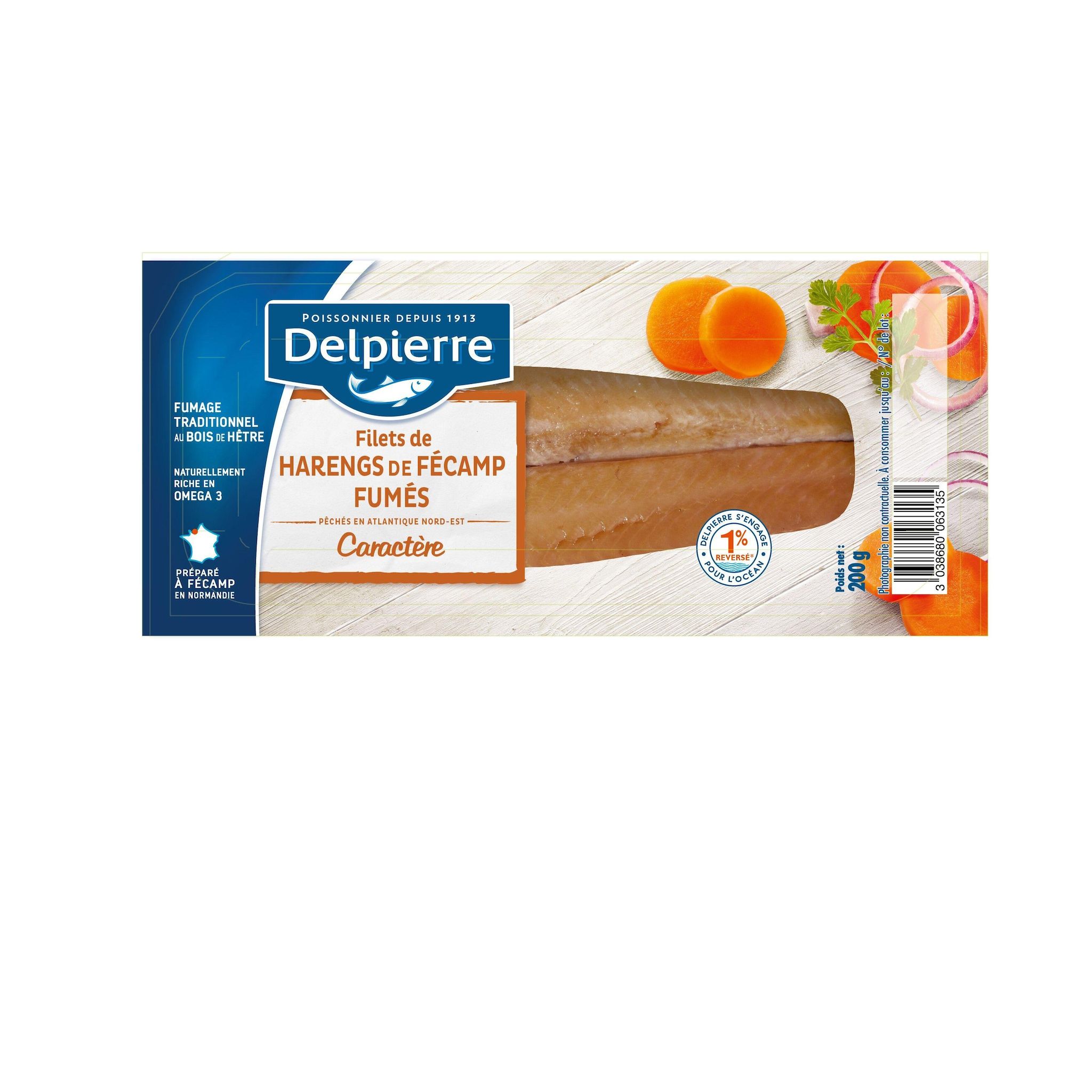 DELPIERRE Filets de harengs de Fécamp fumés 200g