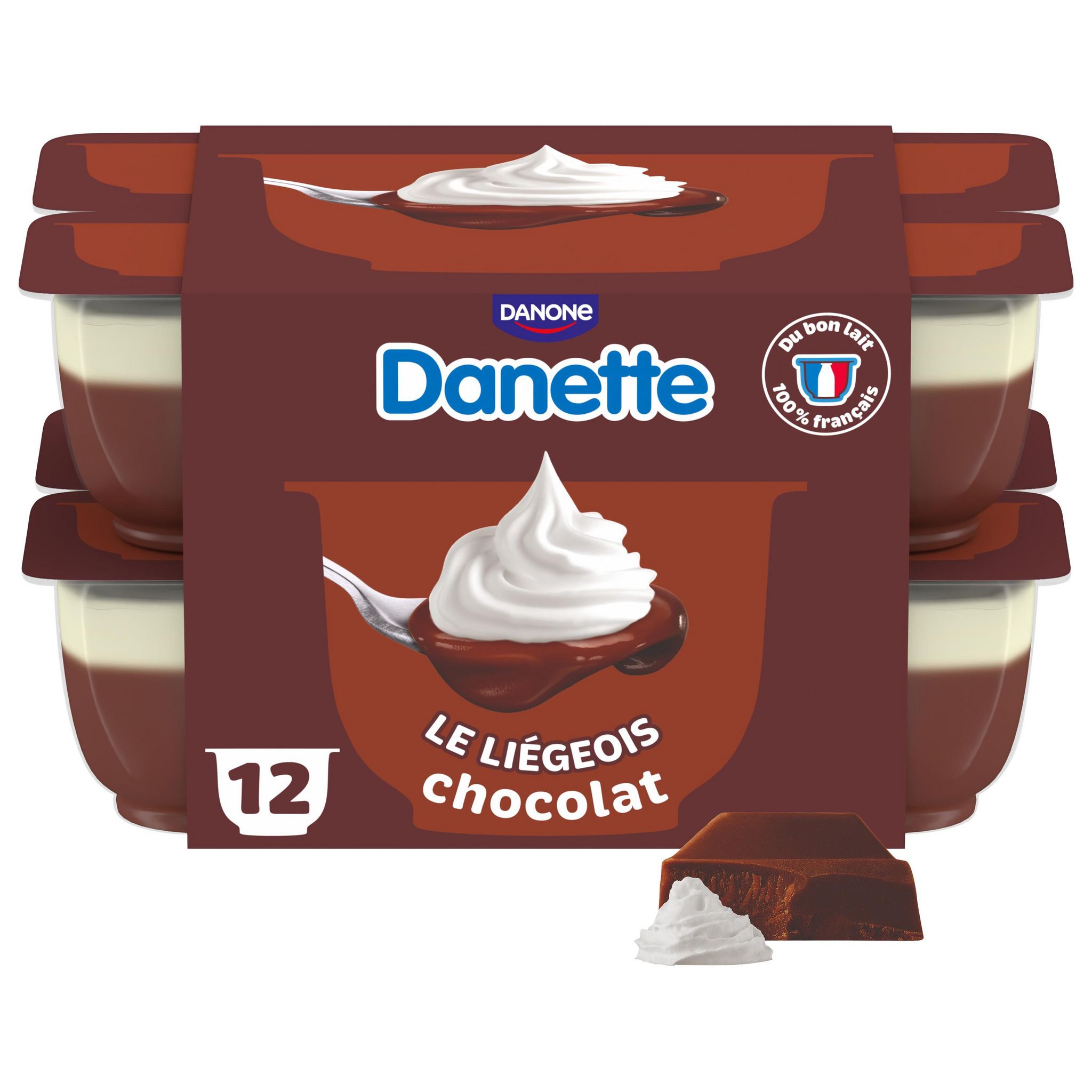 DANETTE Le liégeois chocolat 12x100g