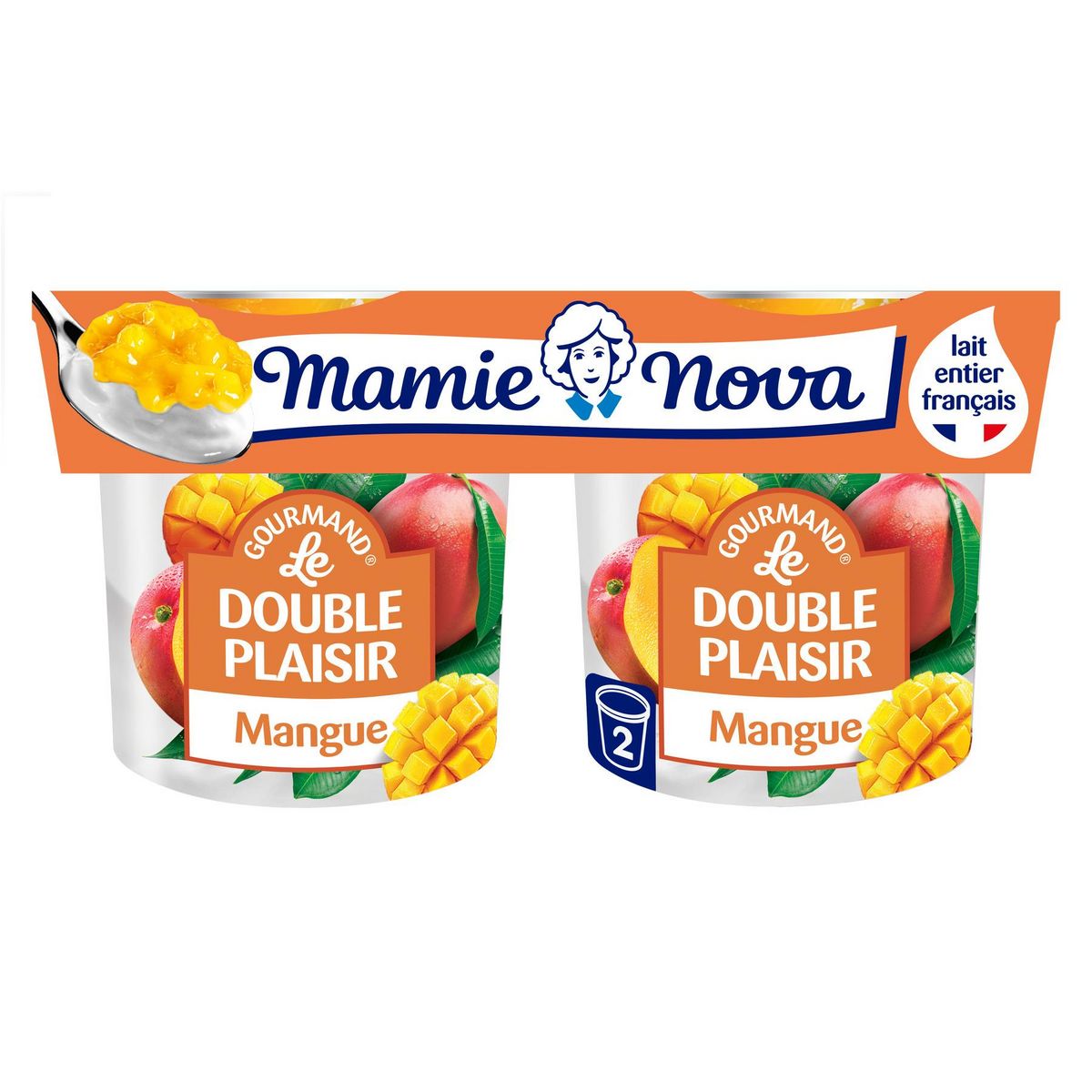 MAMIE NOVA Yaourt à la mangue avec morceaux 2x140g