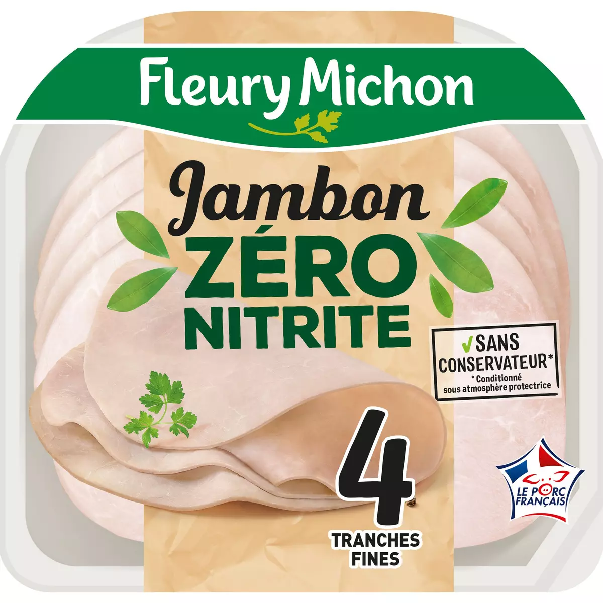 FLEURY MICHON Jambon zéro nitrite 4 tranches 120g