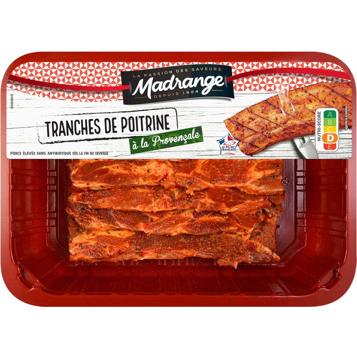 MADRANGE Tranches de poitrine à la Provençale 5 pièces 375g