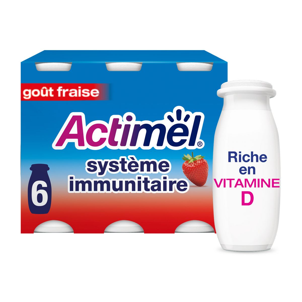 ACTIMEL Yaourt à boire à la fraise 6x100g