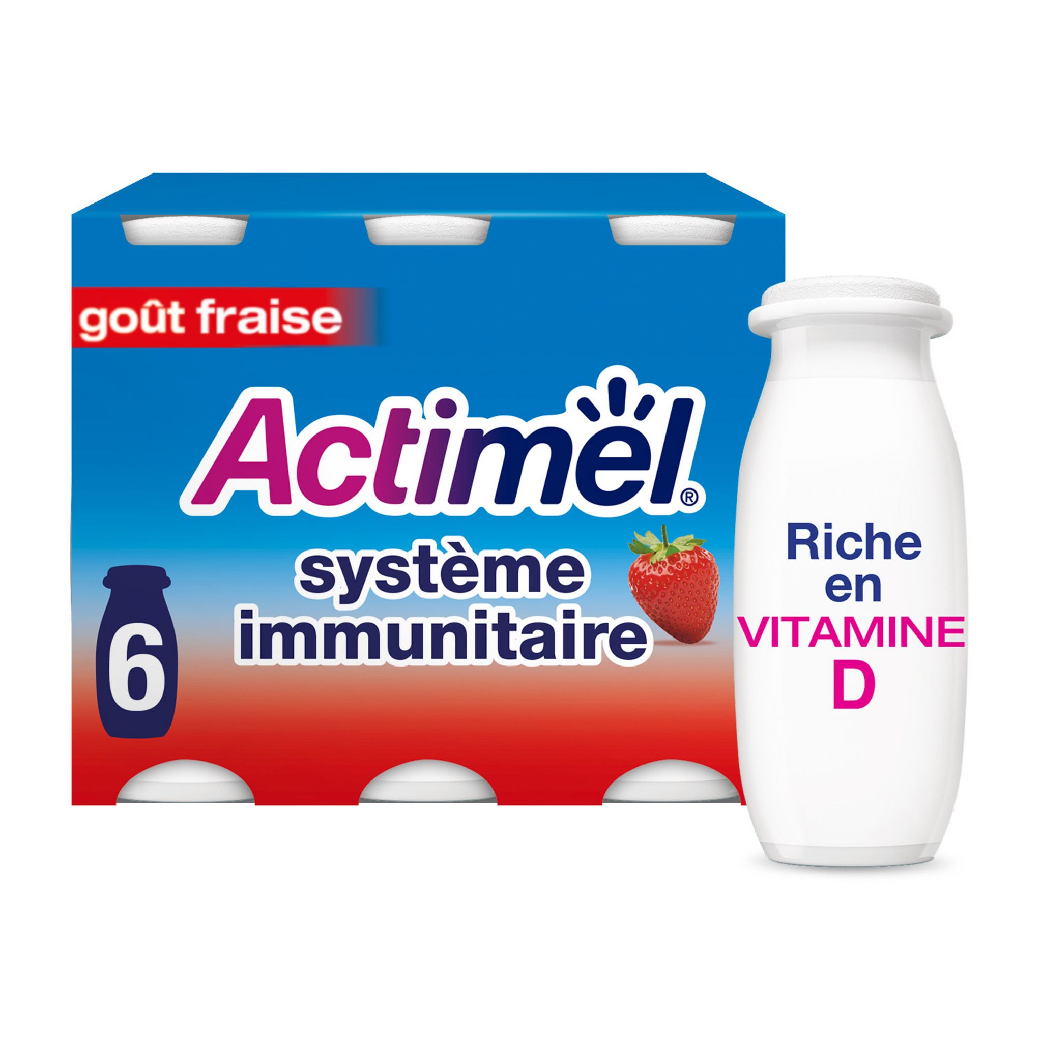 Voir la diapositive 2 : ACTIMEL Yaourt à boire à la fraise 6x100g
