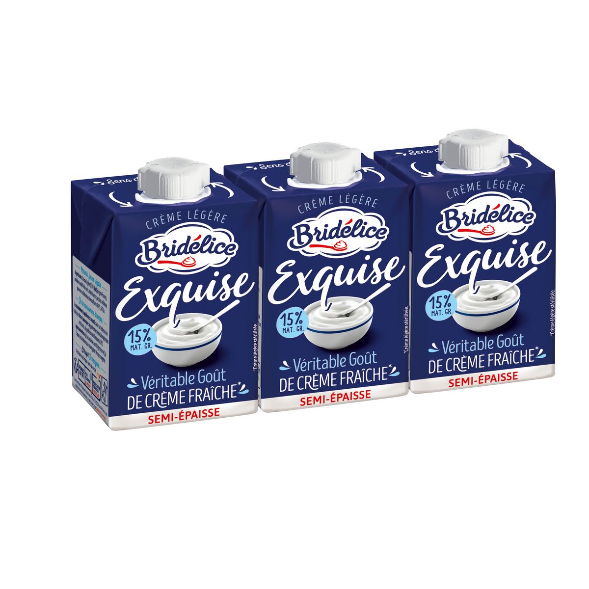 BRIDELICE Exquise Crème légère semi épaisse 15% mg 3x20cl
