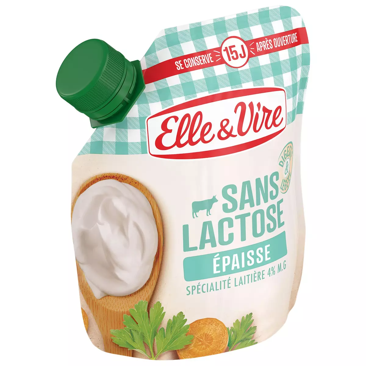 ELLE & VIRE Crème épaisse sans lactose 33cl