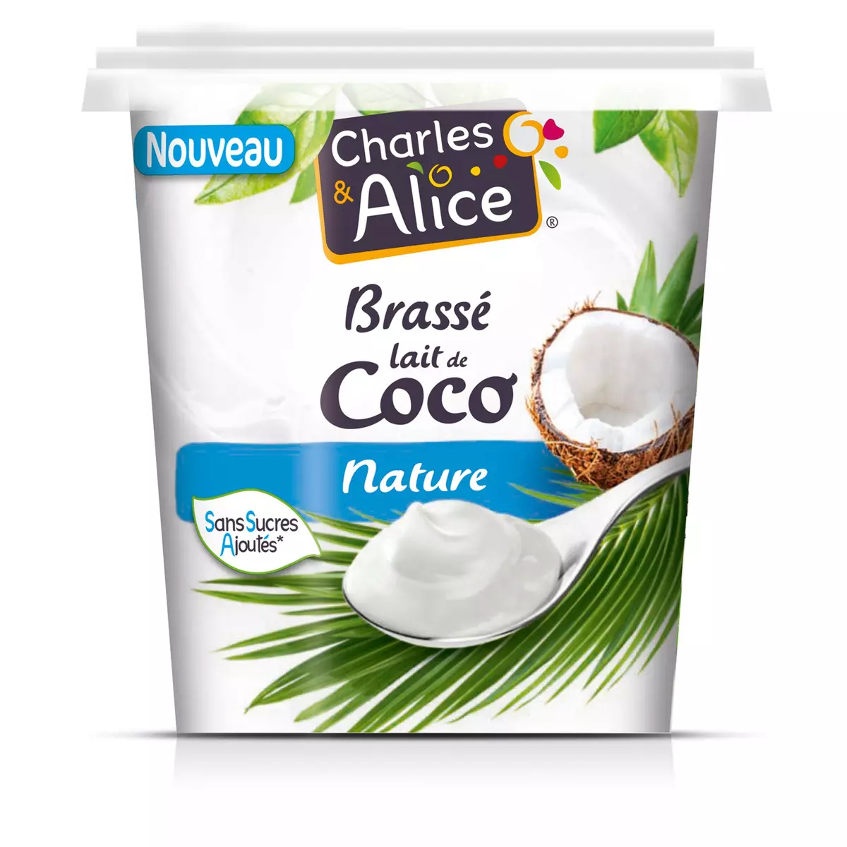 CHARLES & ALICE Dessert végétal brassé lait de coco nature 350g