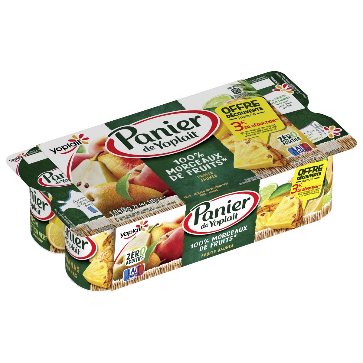 PANIER DE YOPLAIT Yaourt aux fruits jaunes 8x130g