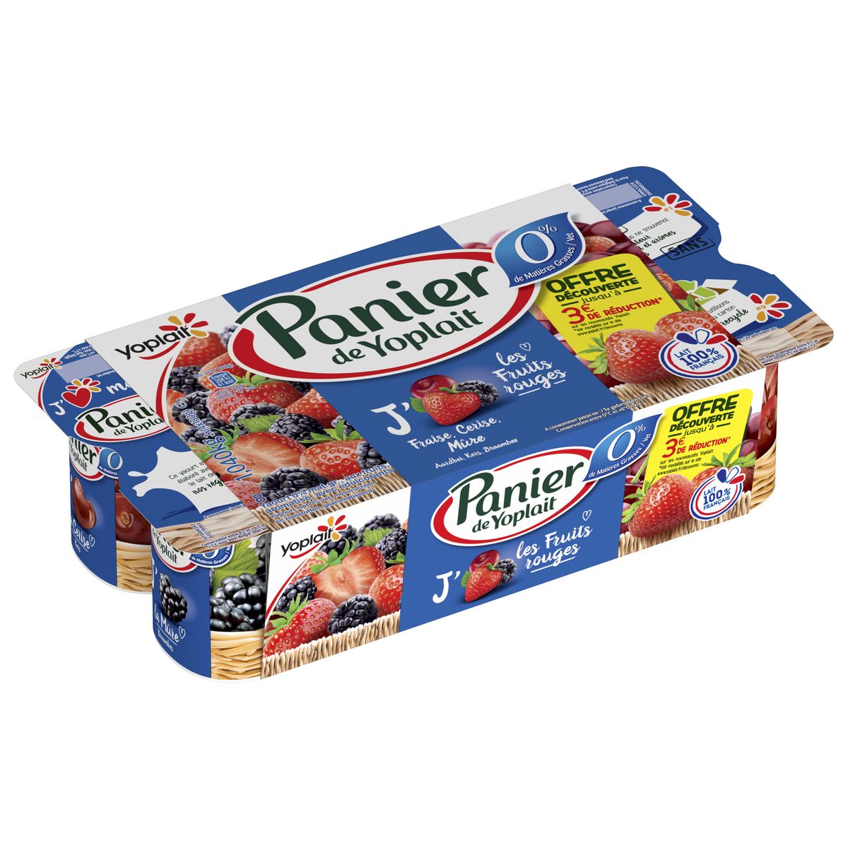 PANIER DE YOPLAIT Yaourt aux fruits rouges 0%MG 8x130g