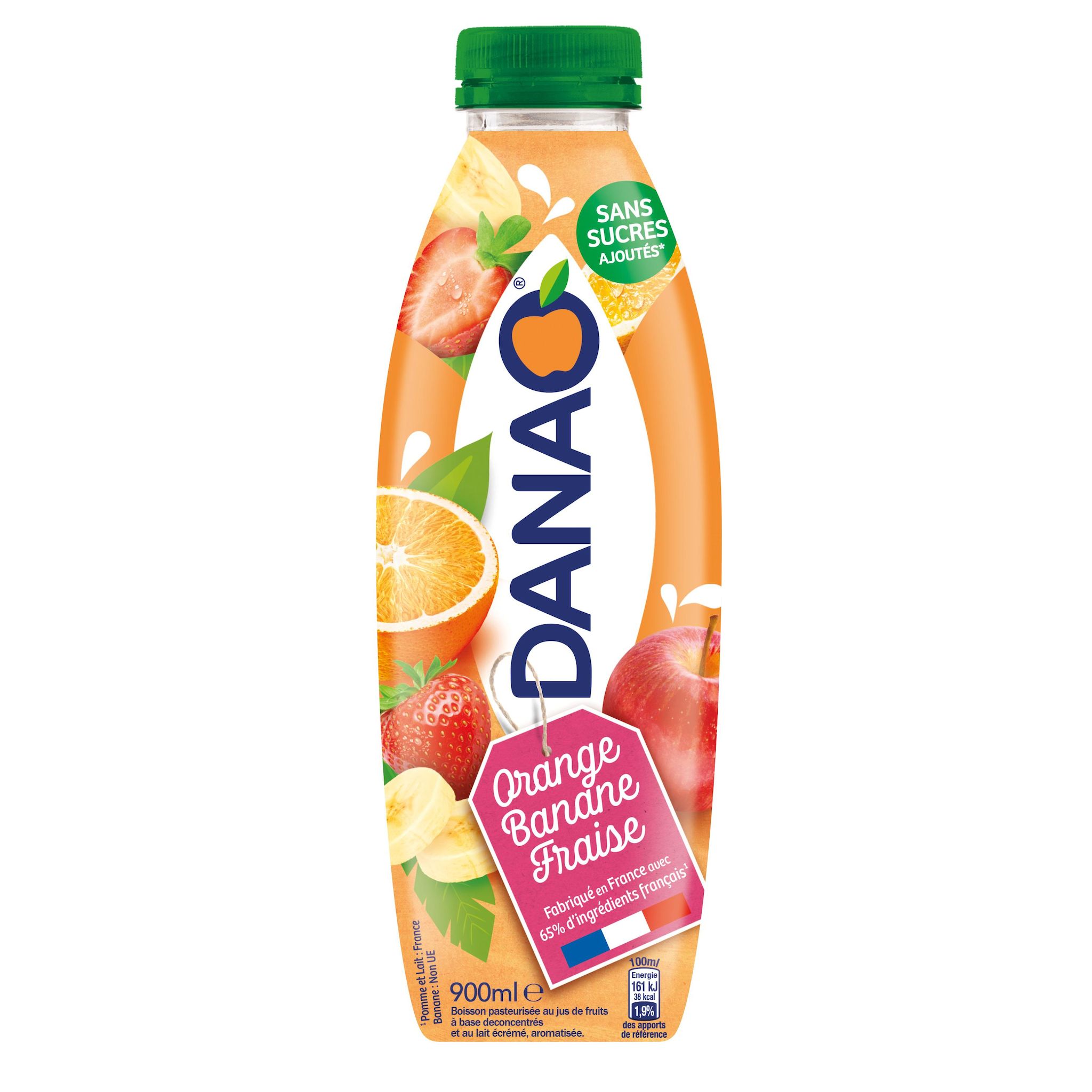 Voir la diapositive 2 : DANAO Boisson lactée orange banane fraise 90cl
