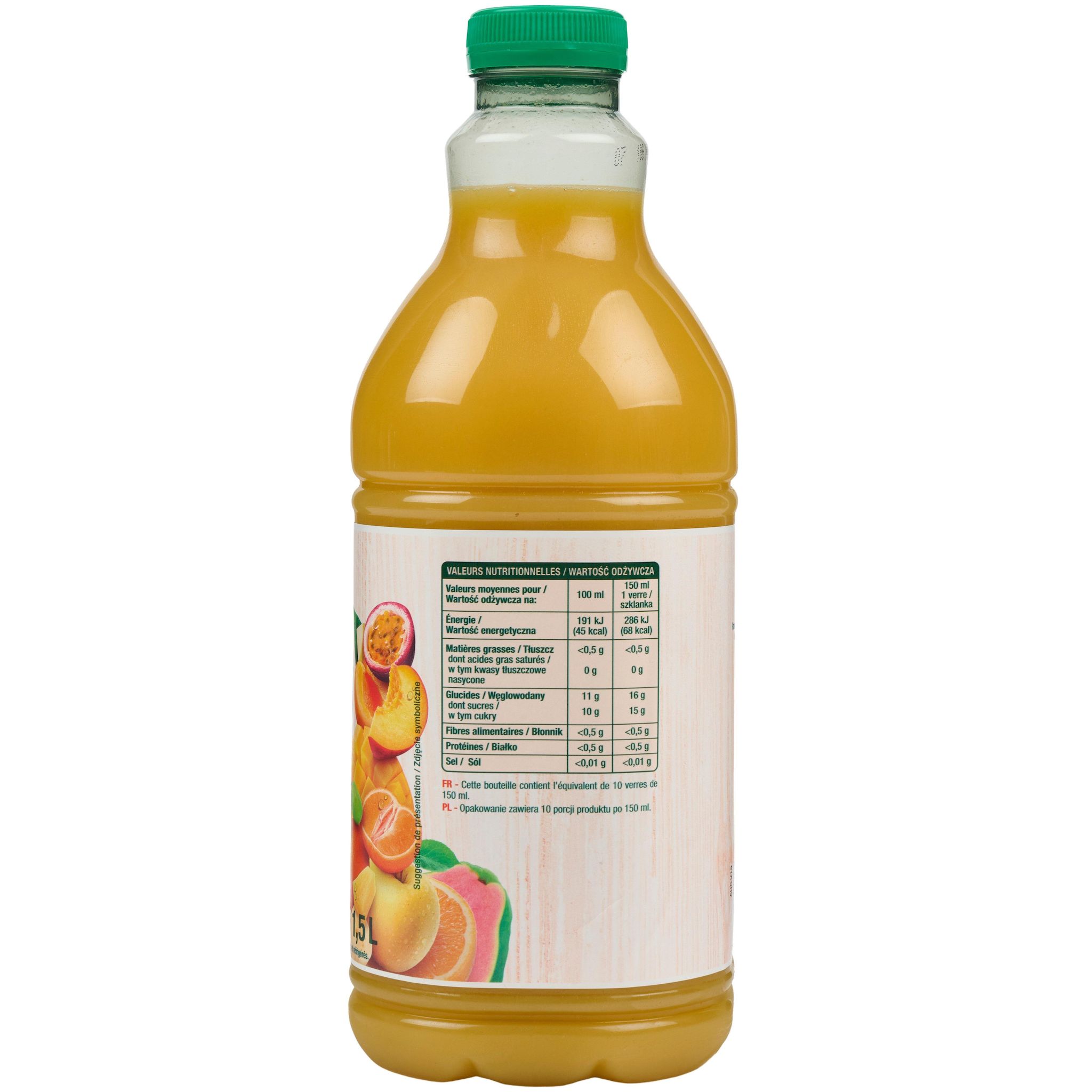 Voir la diapositive 2 : AUCHAN Pur jus multifruits 1,5L