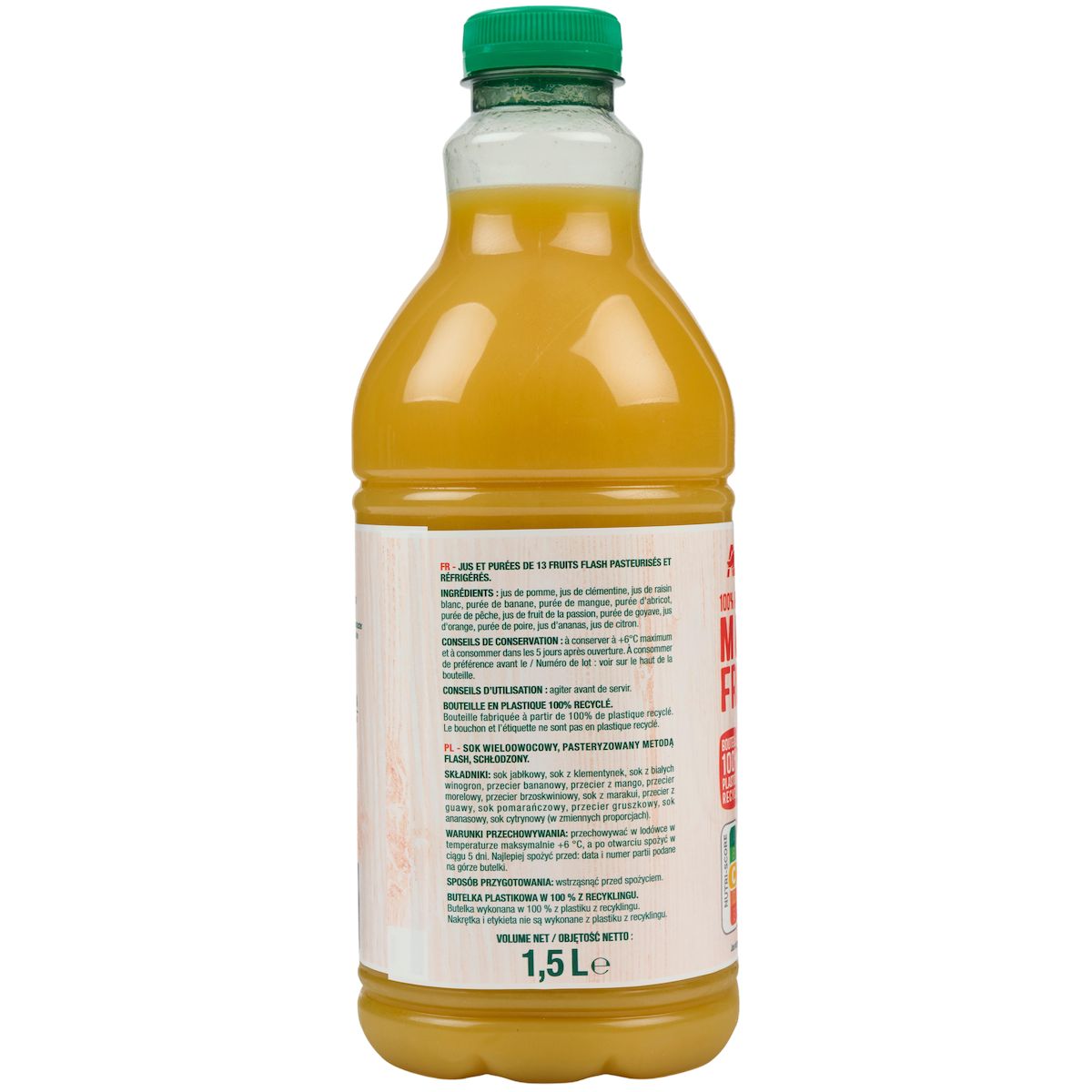 AUCHAN Pur jus multifruits 1,5L