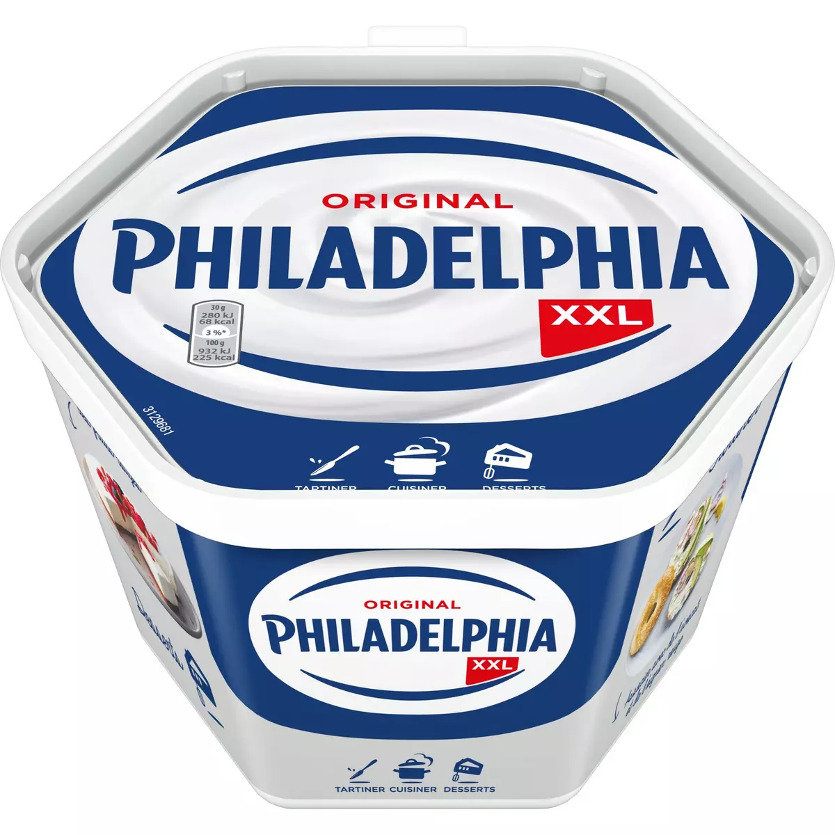 PHILADELPHIA Cream cheese nature à tartiner 500g