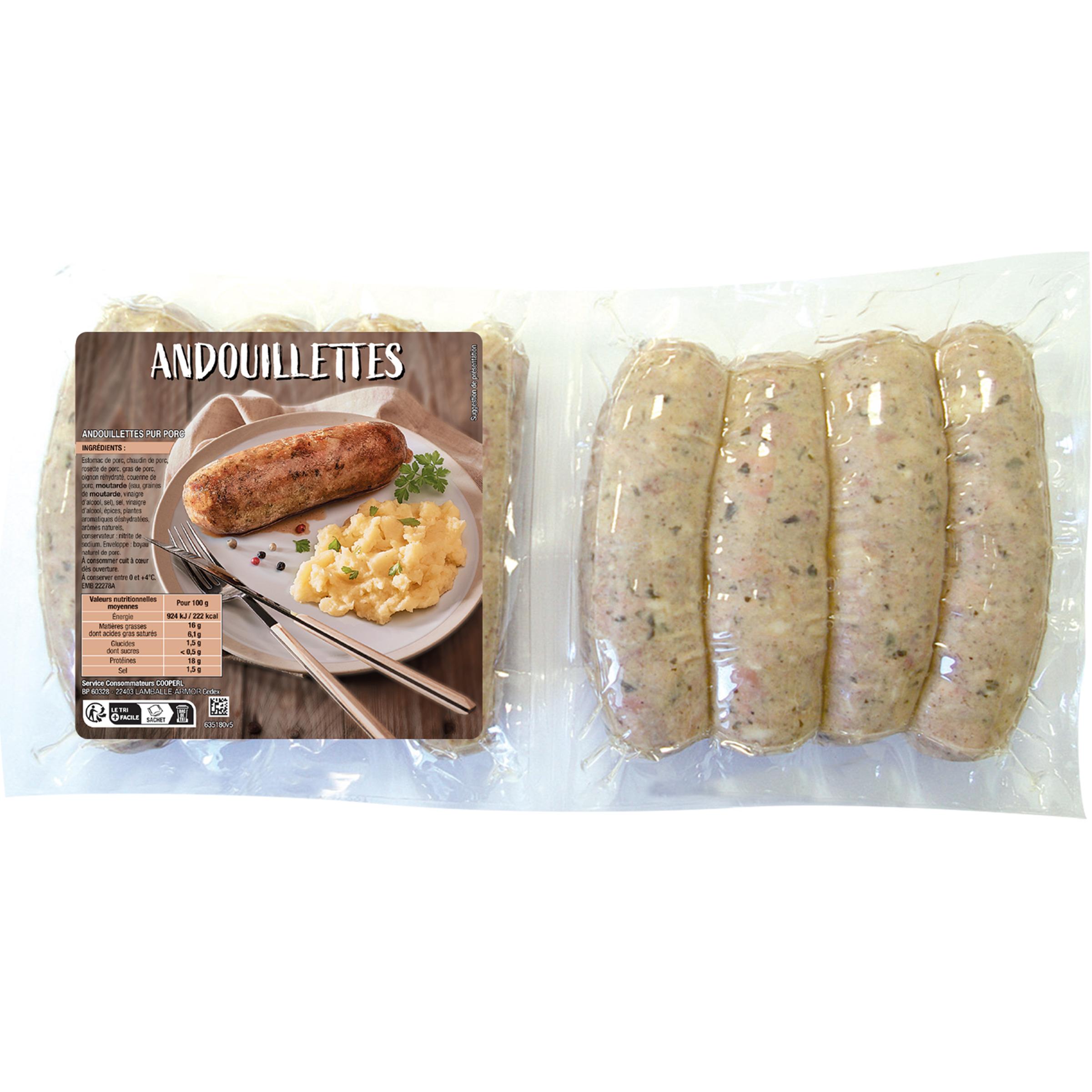 Voir la diapositive 2 : NO NAME Andouillettes 8 pièces 1kg