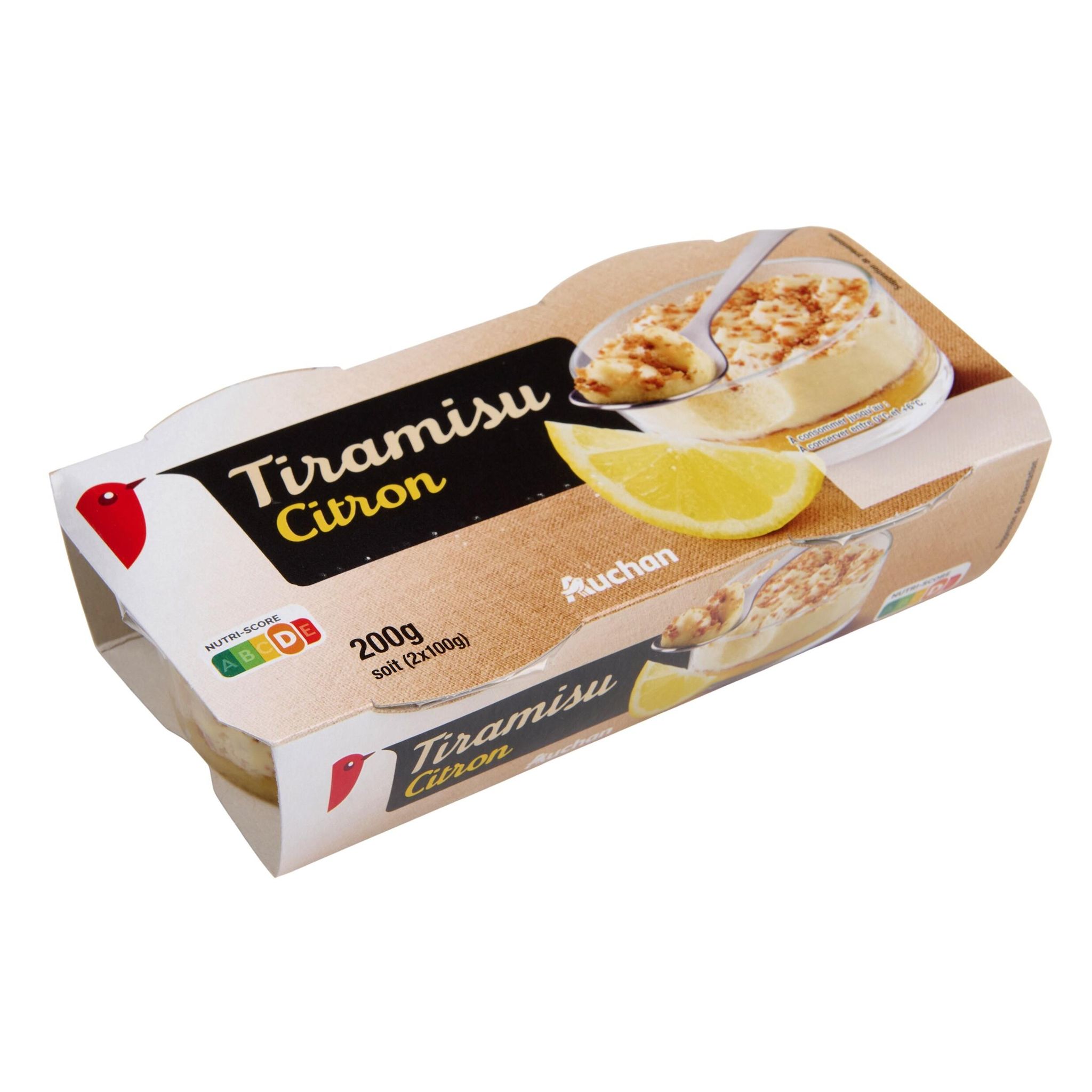 Voir la diapositive 2 : AUCHAN Tiramisu au citron 2x100g