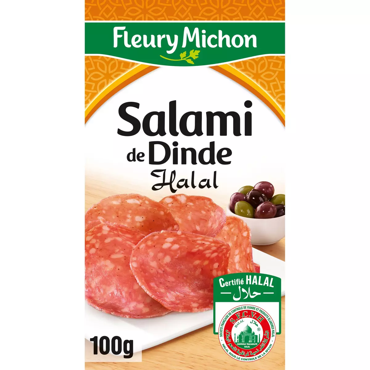 FLEURY MICHON Salami de dinde halal 18 tranches 100g